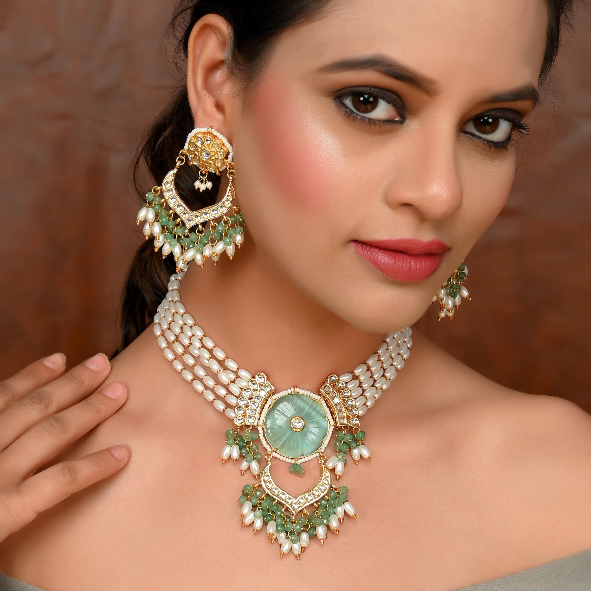 Designer Carvin Stone Necklace