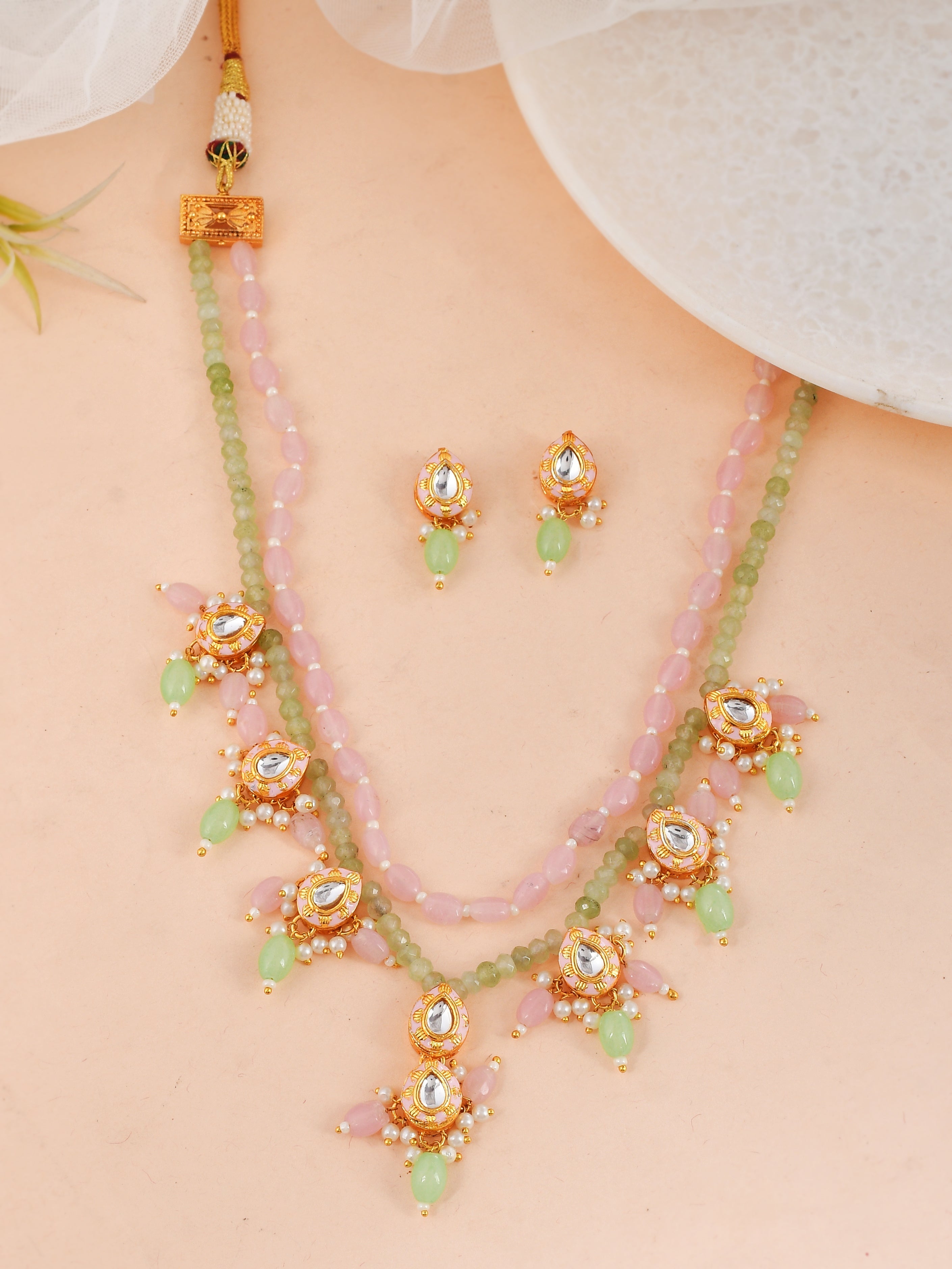Handcrafted Meena Reflection Necklace Set