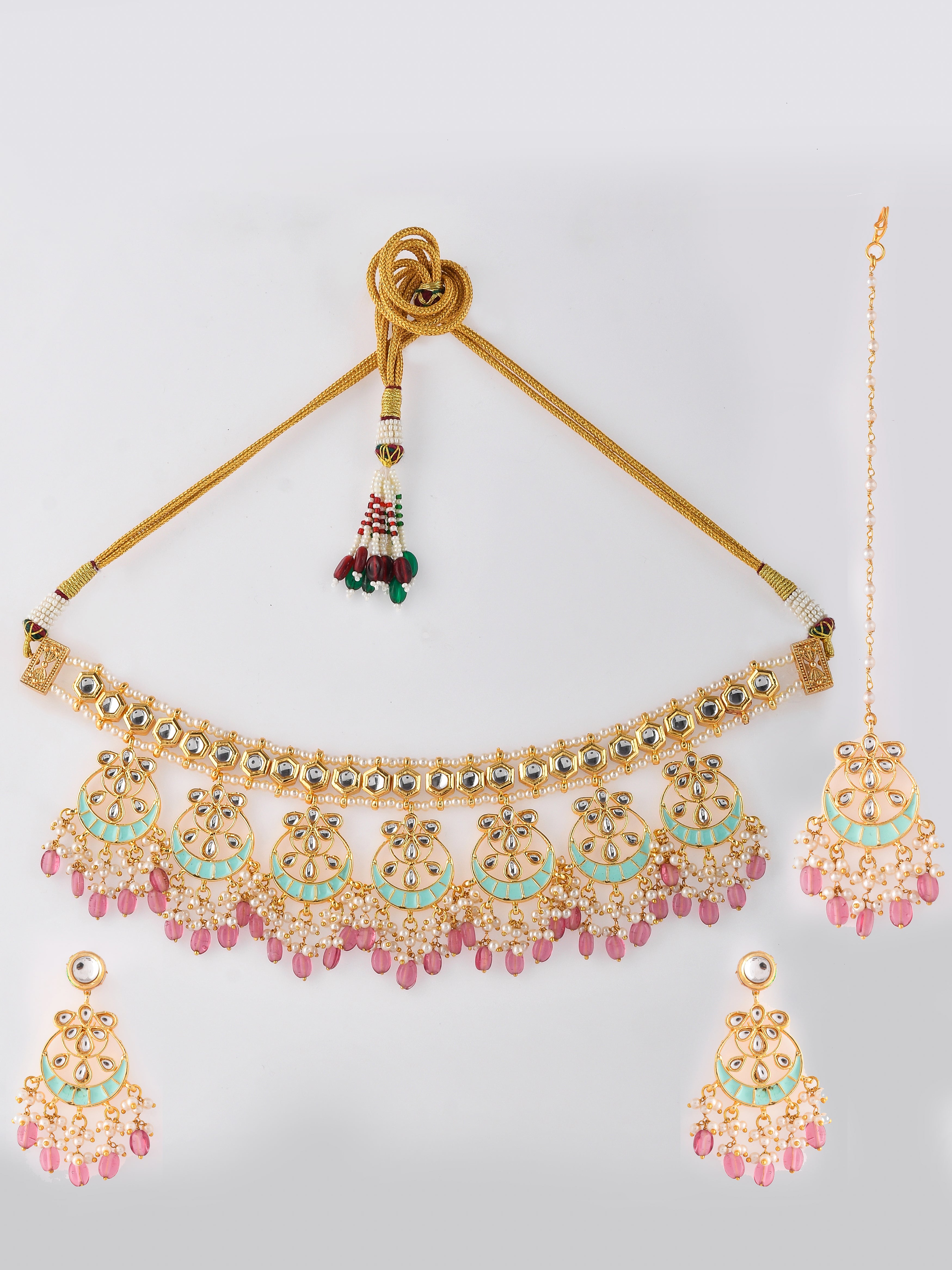 Handcrafted Kundan Meena Mosaic Necklace Set