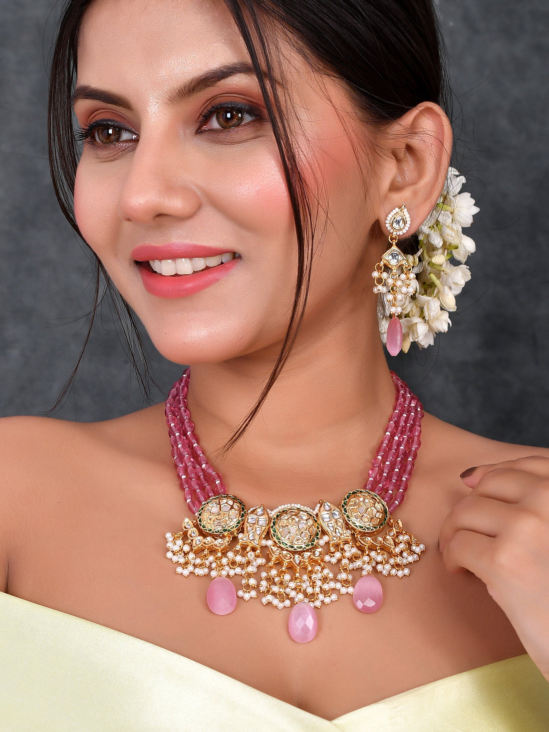 Partywear Kundan Glamour Choker Necklace Set