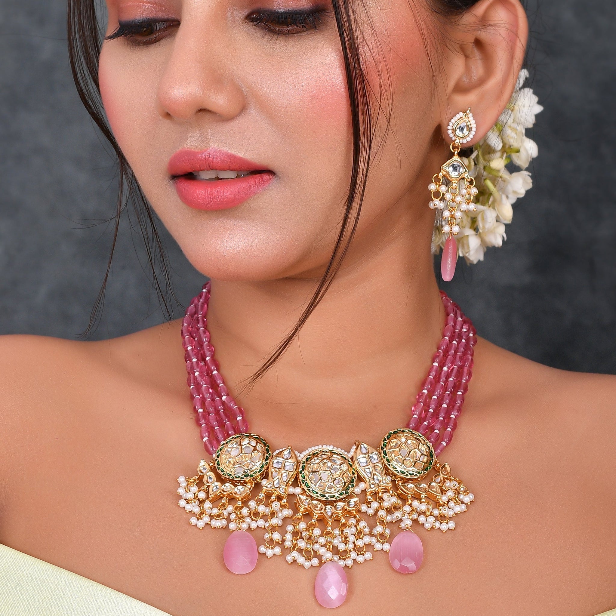Partywear Kundan Glamour Choker Necklace Set