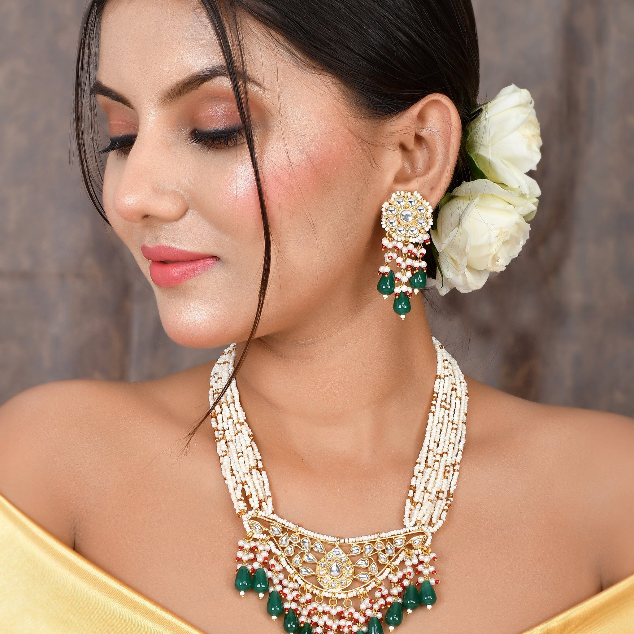 Handcrafted Kundan Ethereal Beauty Necklace Set