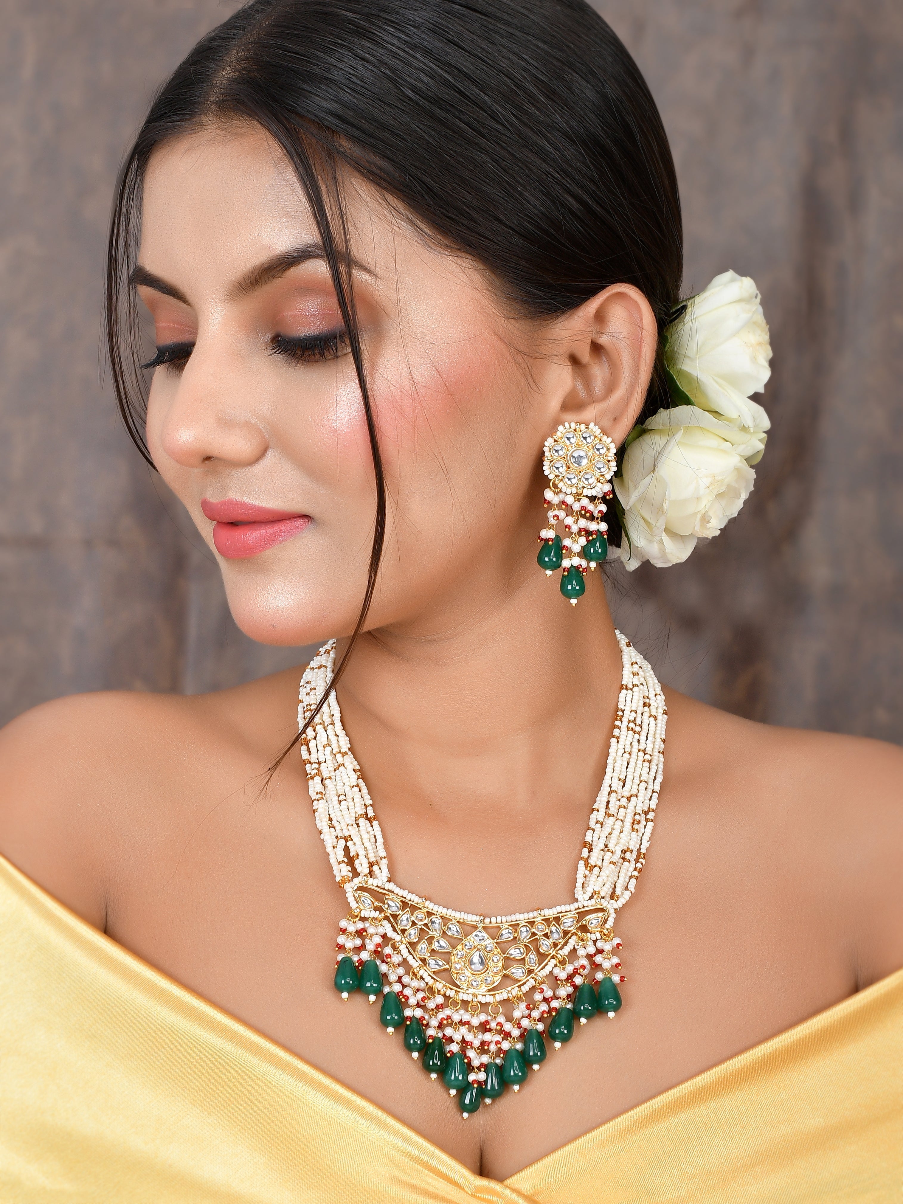 Handcrafted Kundan Ethereal Beauty Necklace Set