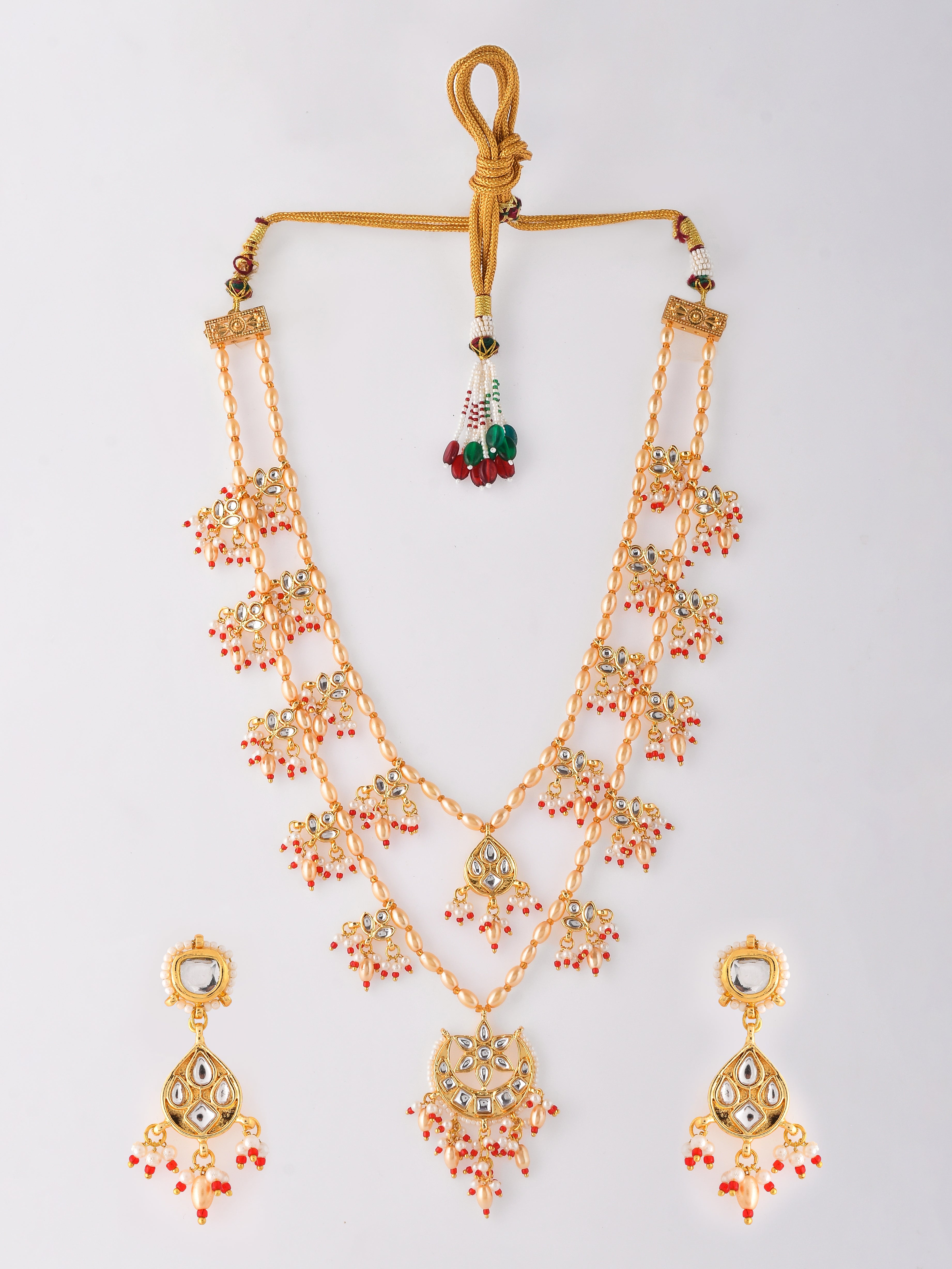 Kundan Pearl Sparkle Statement Set