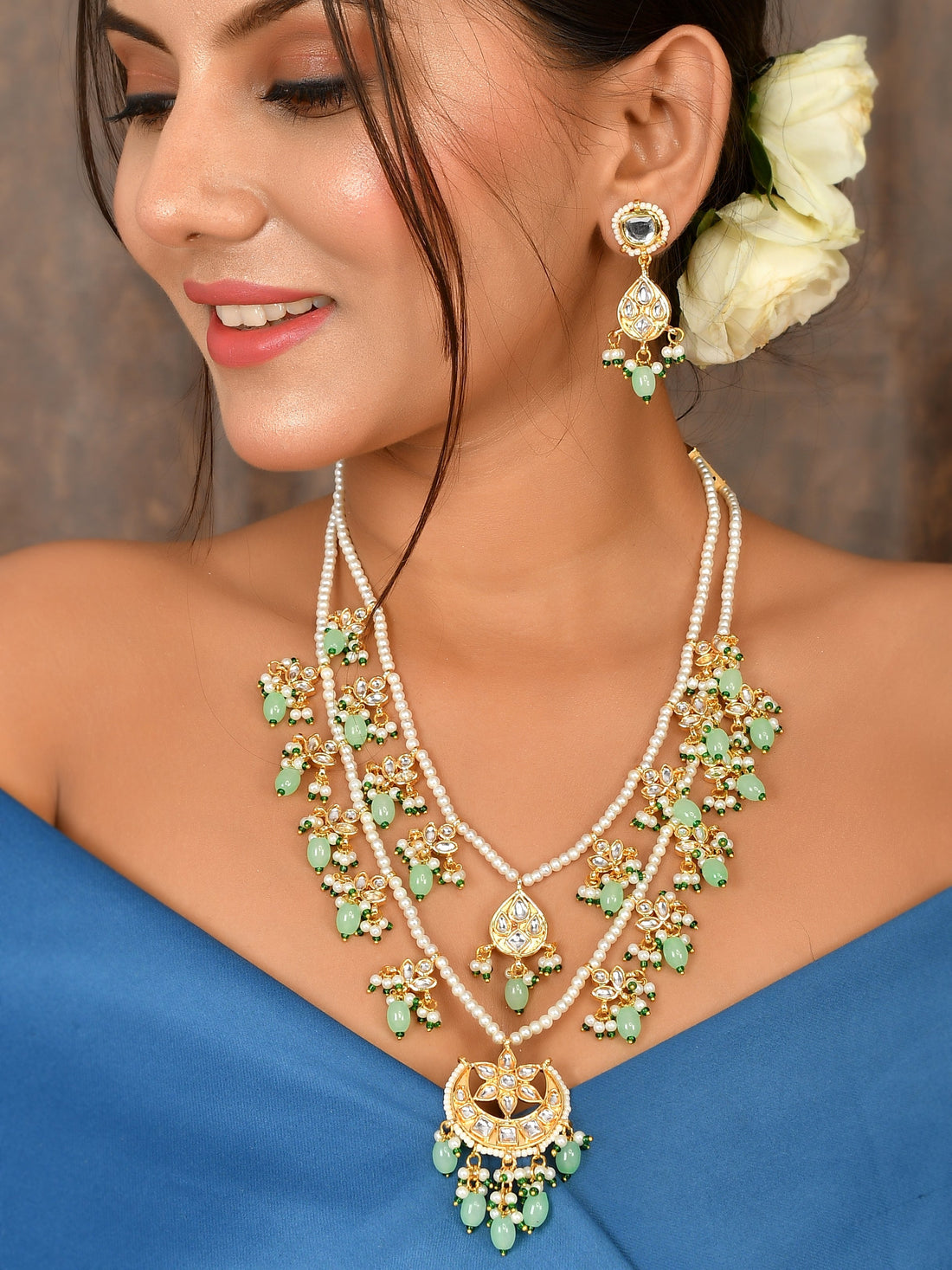 Kundan Sparkle Statement Set