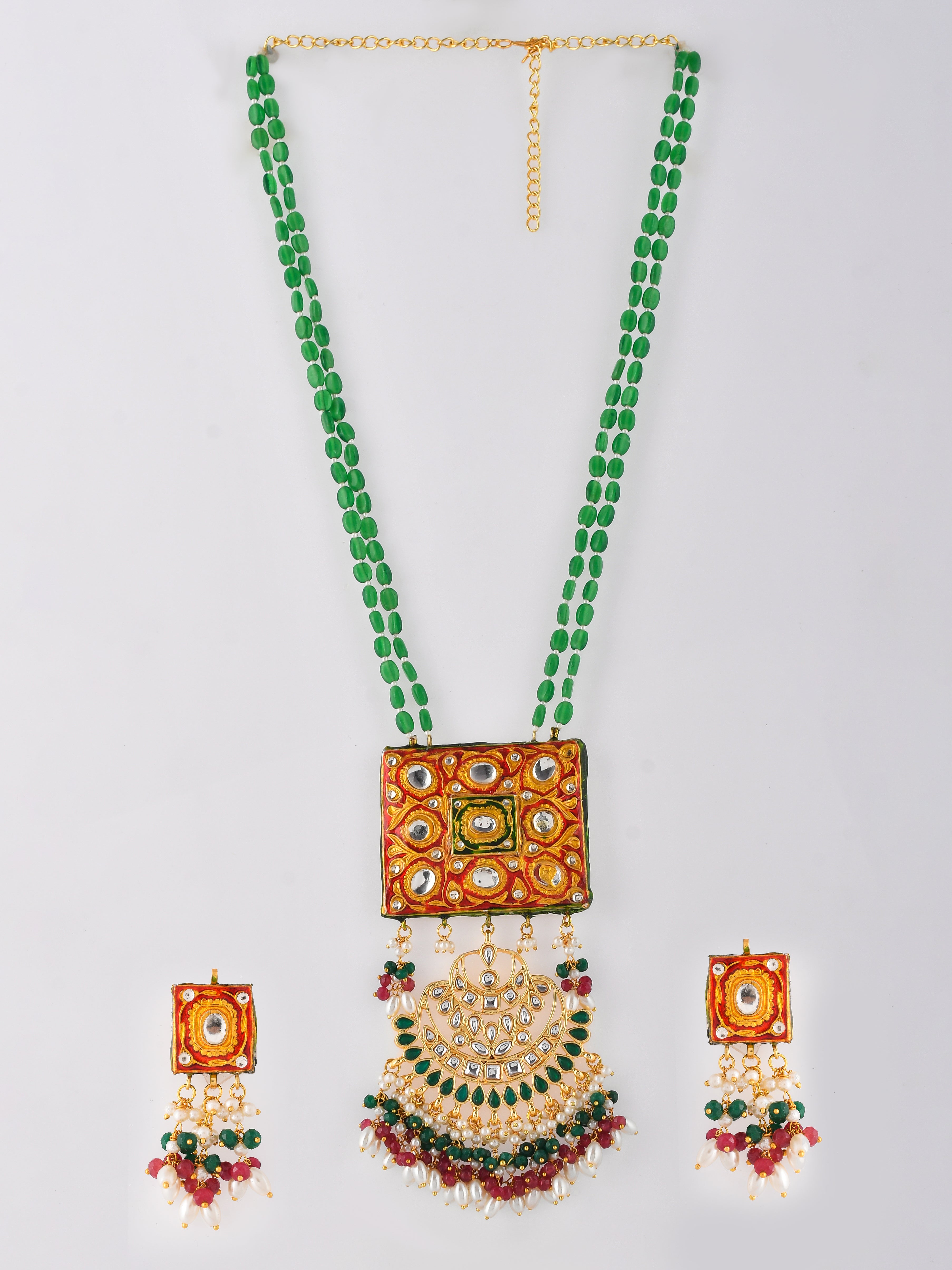 Sparkling Meenakari Splendorv Necklace Set