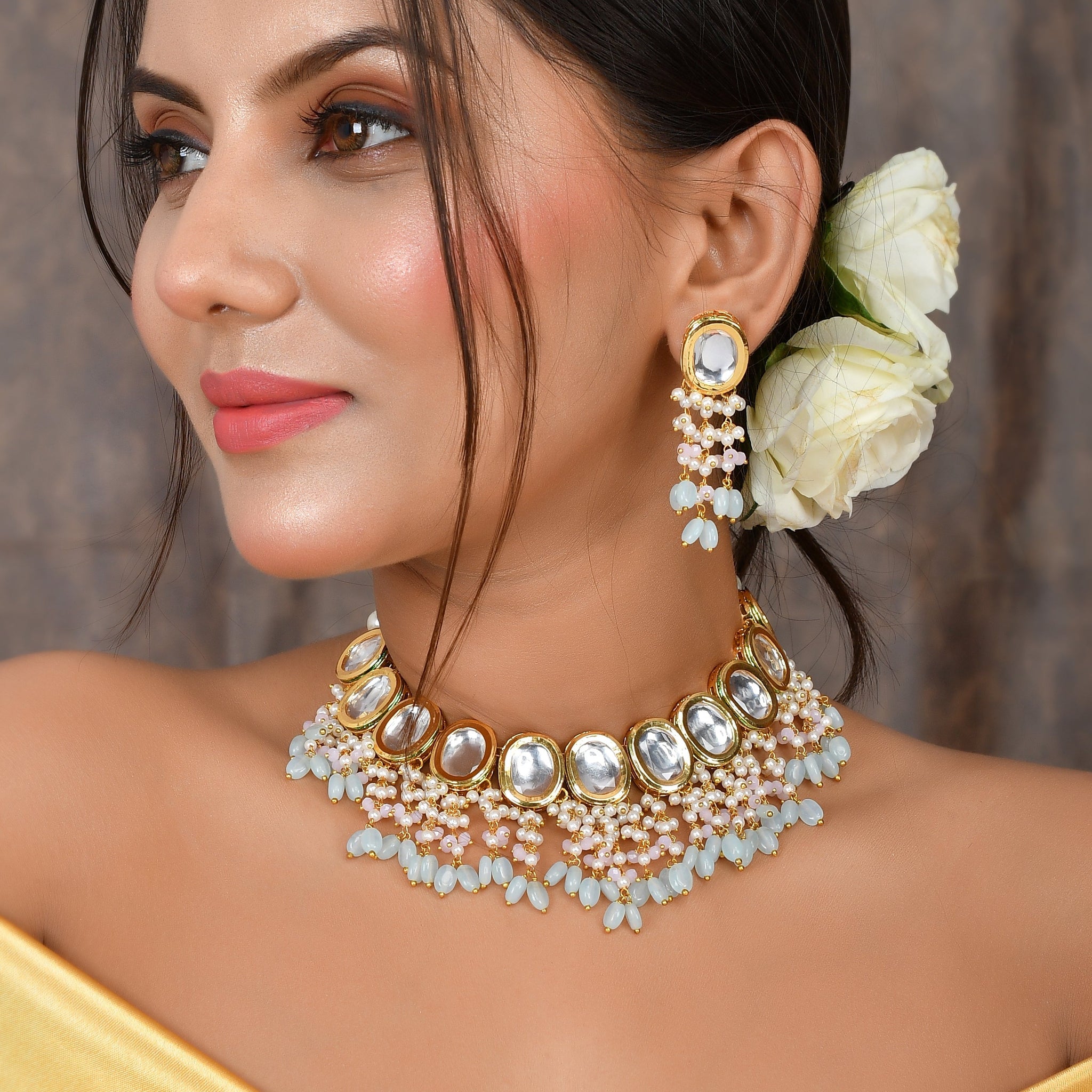Artisan Crafted Kundan Beaded Necklace