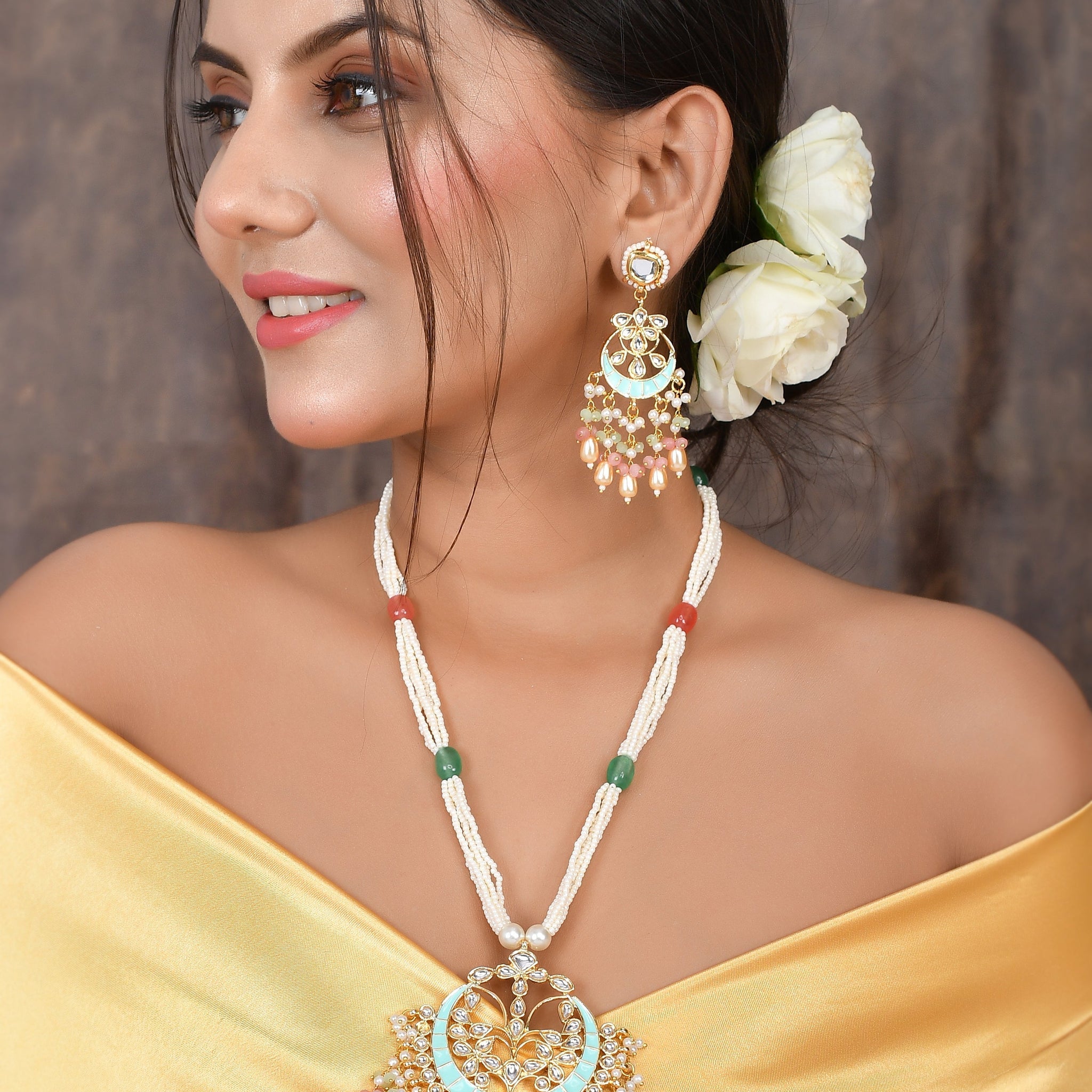 Classic Pearl Kundan Meenakari Perfection
