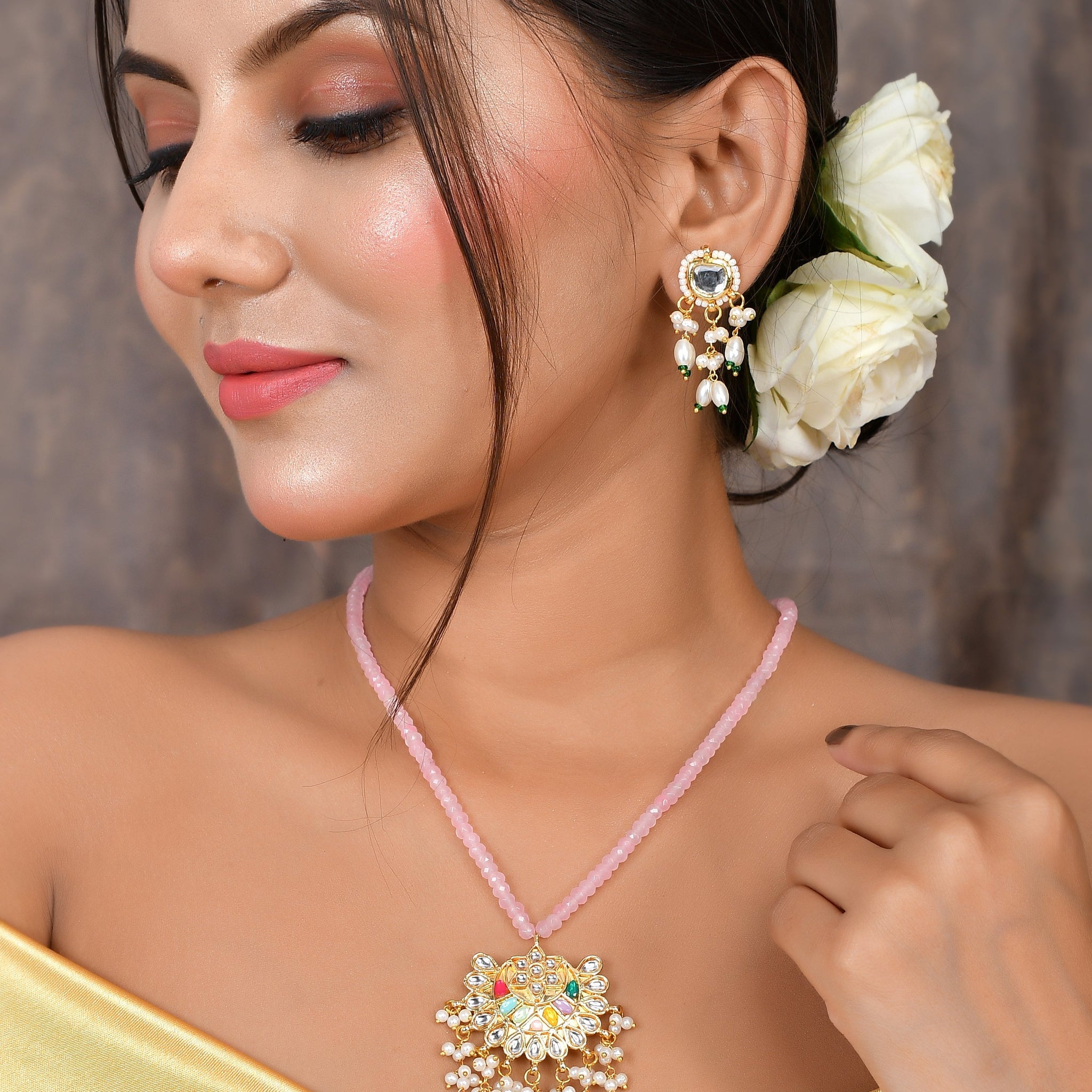 Celestial Beaded Meenakari Creation