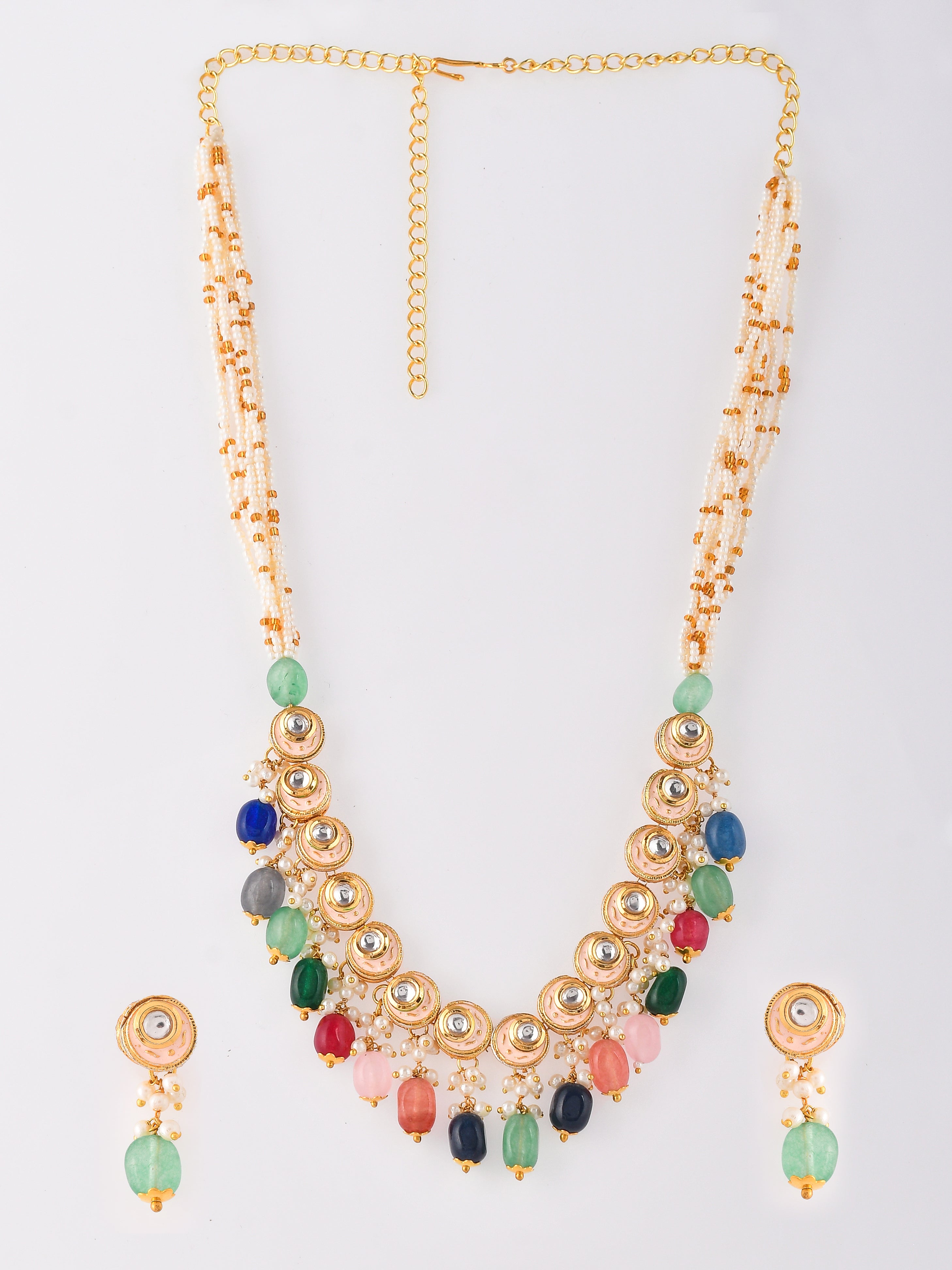 Artful Kunan Meenakari Necklace Ensemble Set