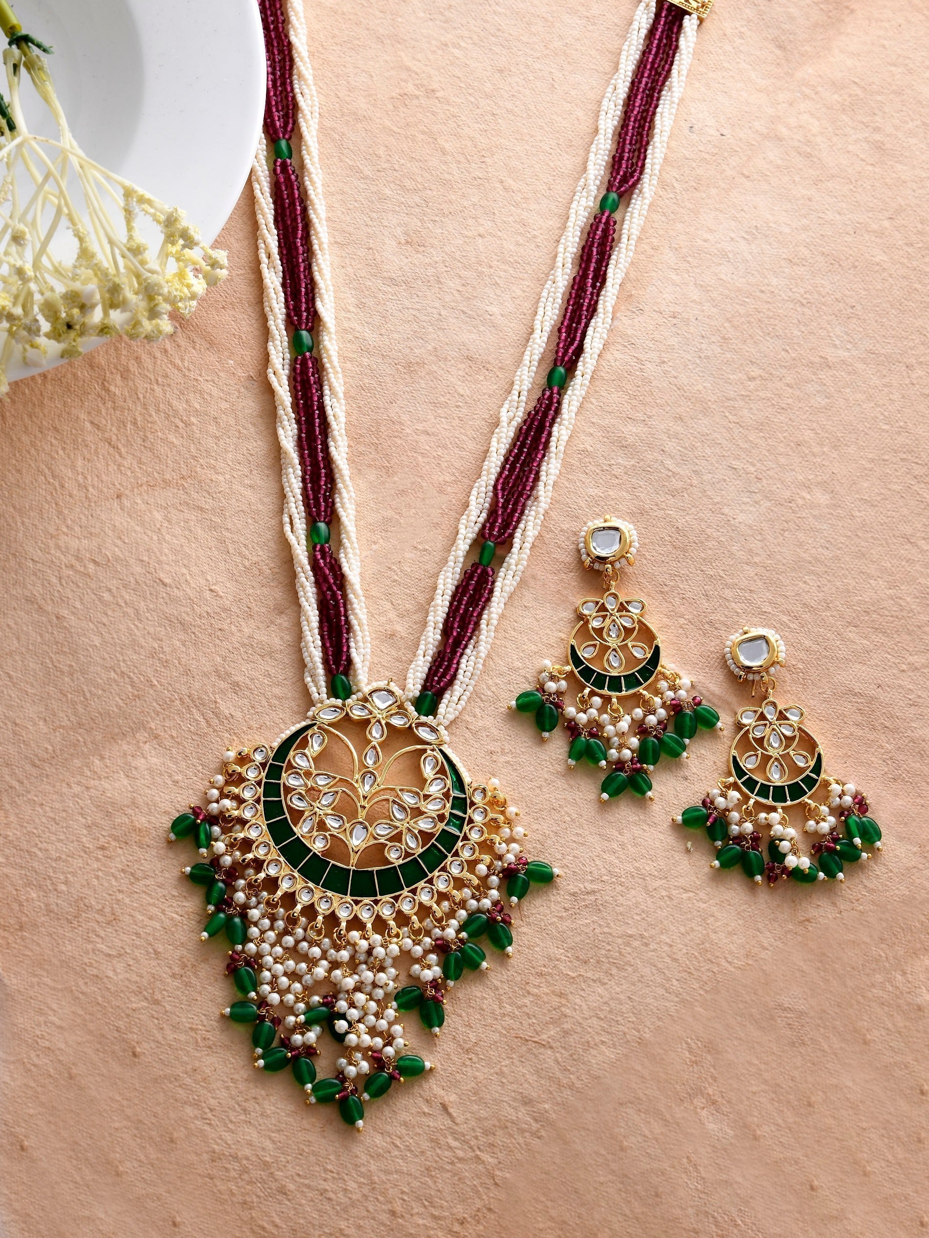 Prismatic Kundan Panache Designer Necklace