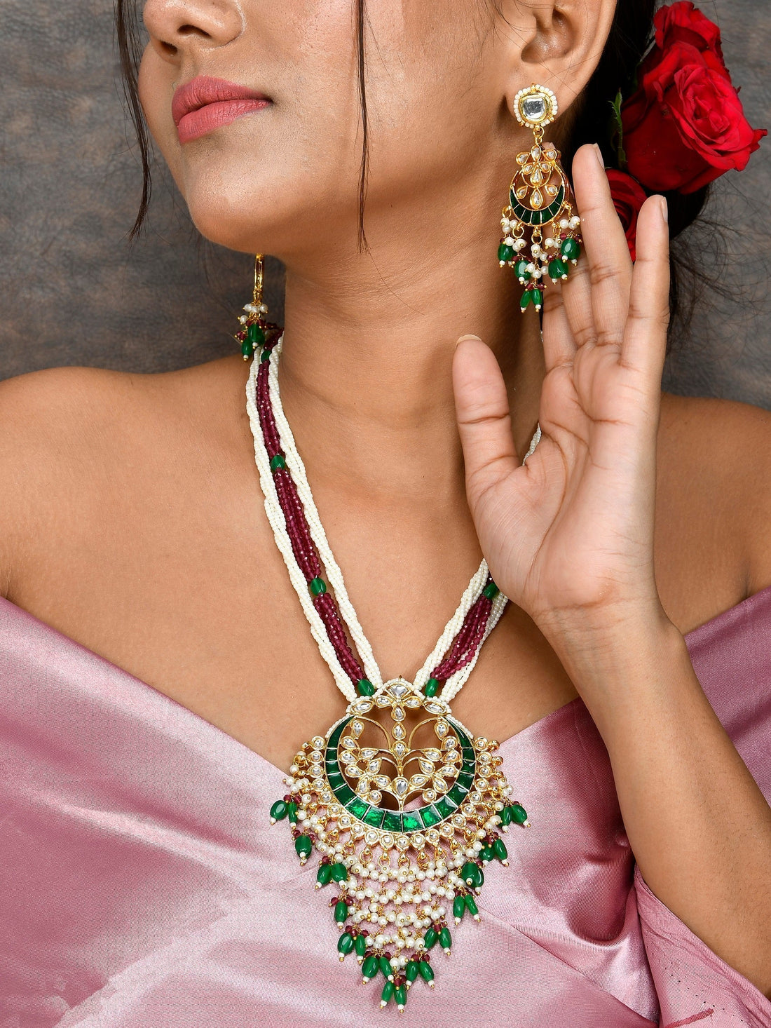 Prismatic Kundan Panache Designer Necklace