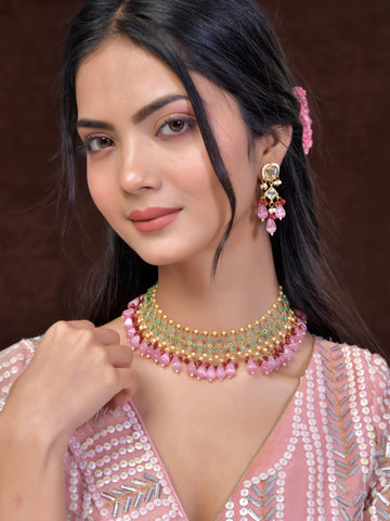 Pink Pearl Raindrop Necklace