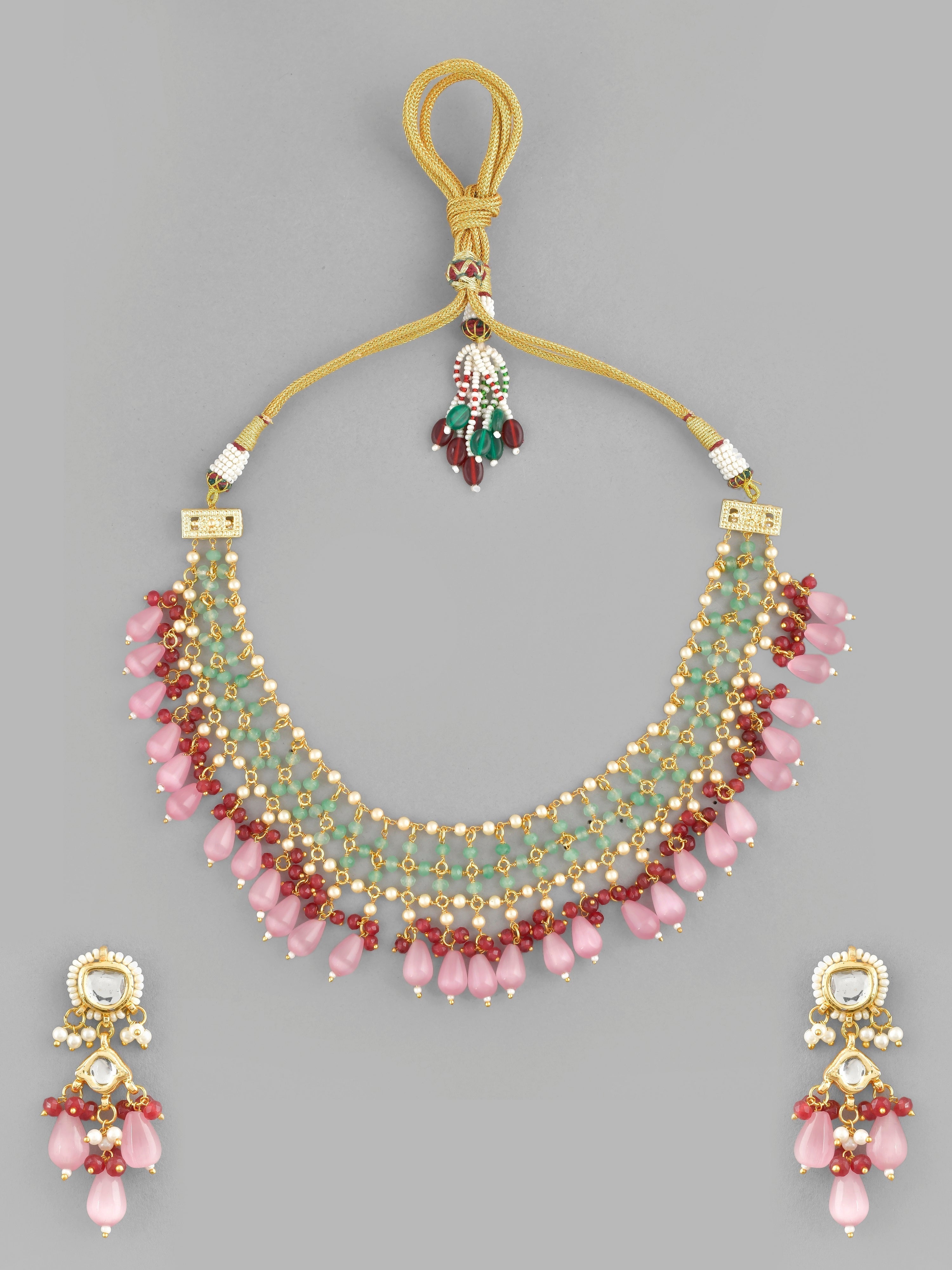 Pink Pearl Raindrop Necklace