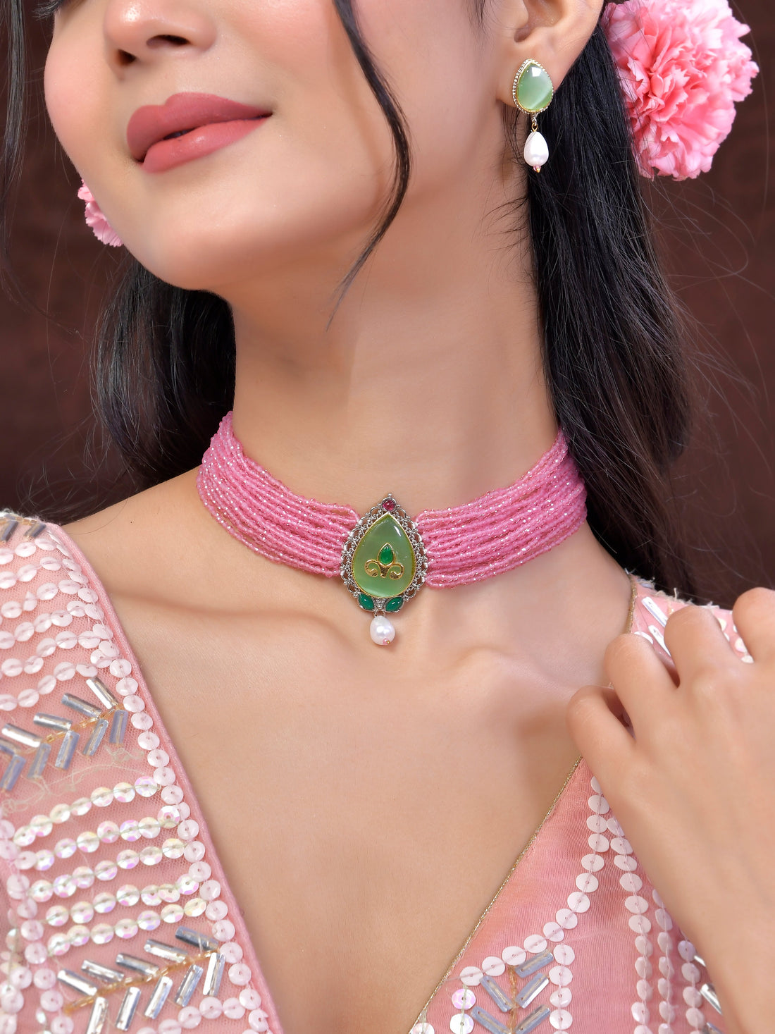 Roseate Charm Choker