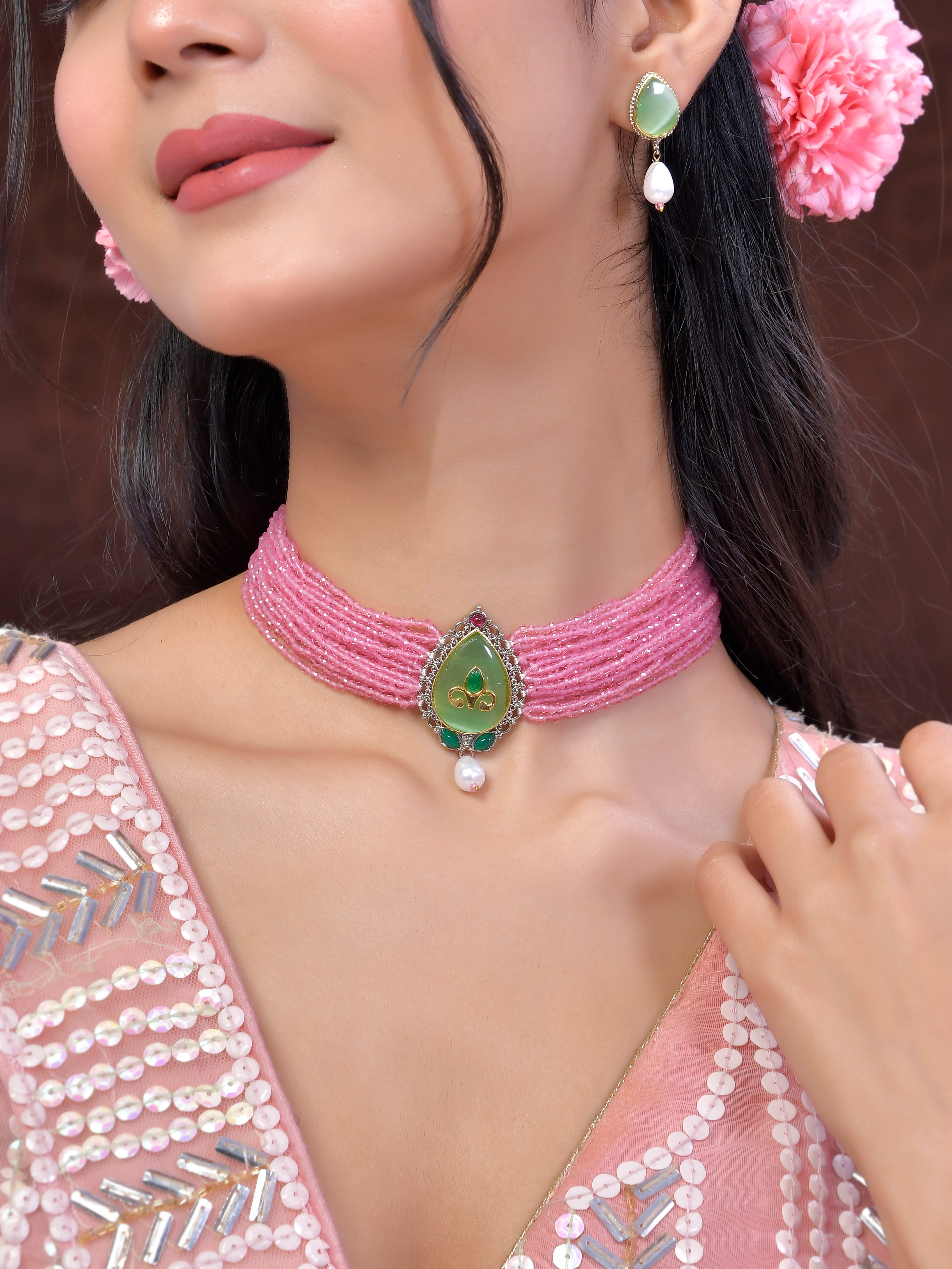 Roseate Charm Choker
