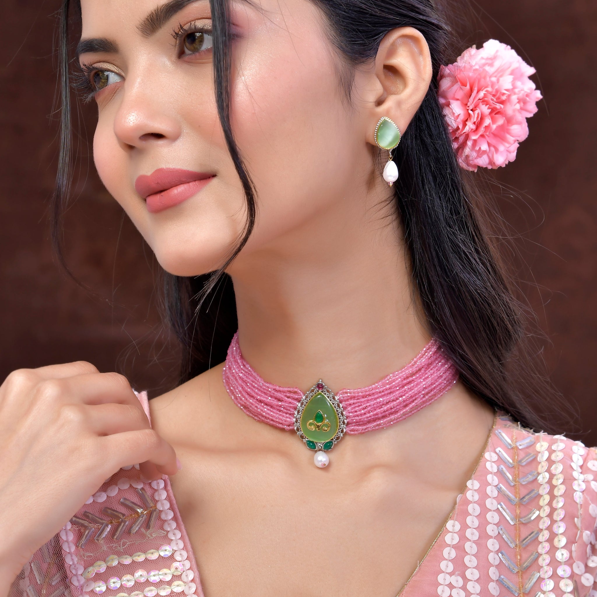 Roseate Charm Choker