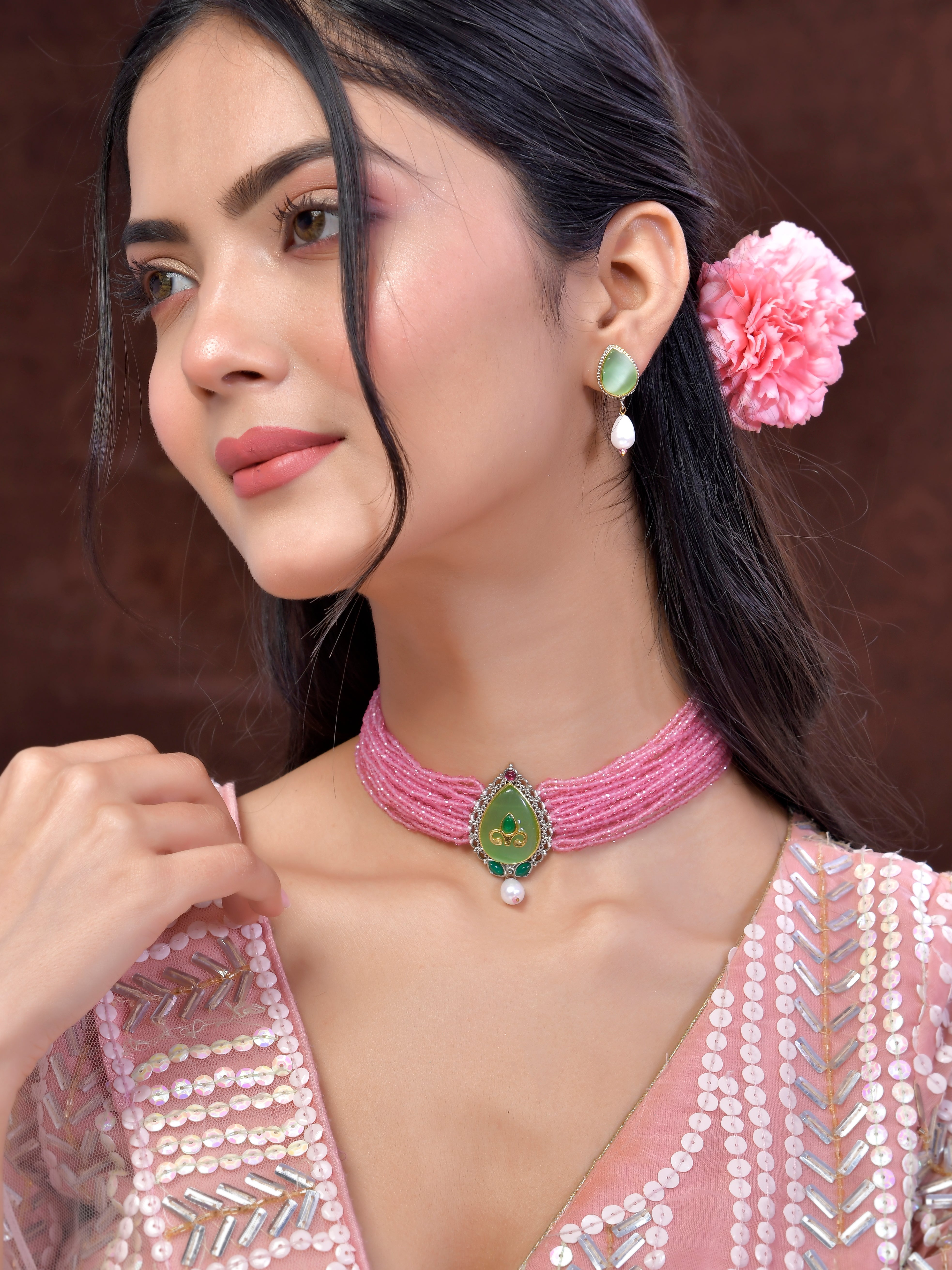 Roseate Charm Choker