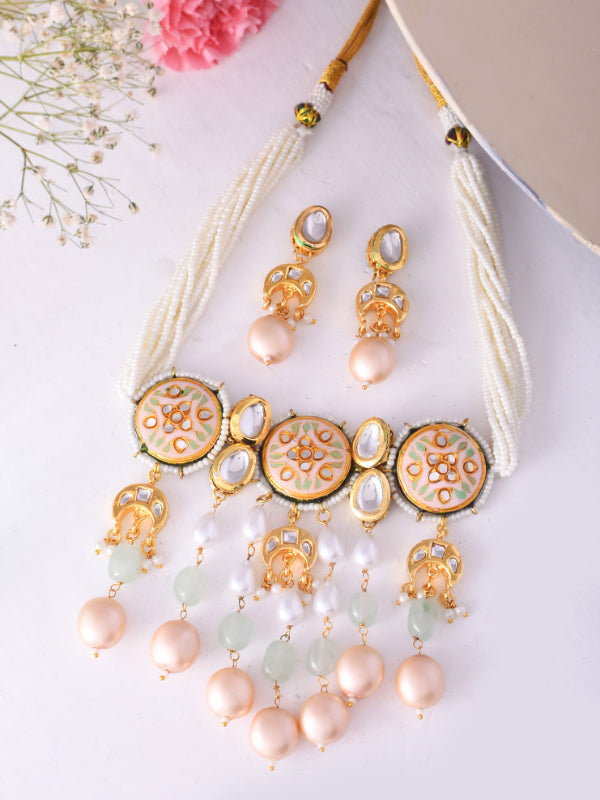 Golden Frost Flourish Choker Necklace