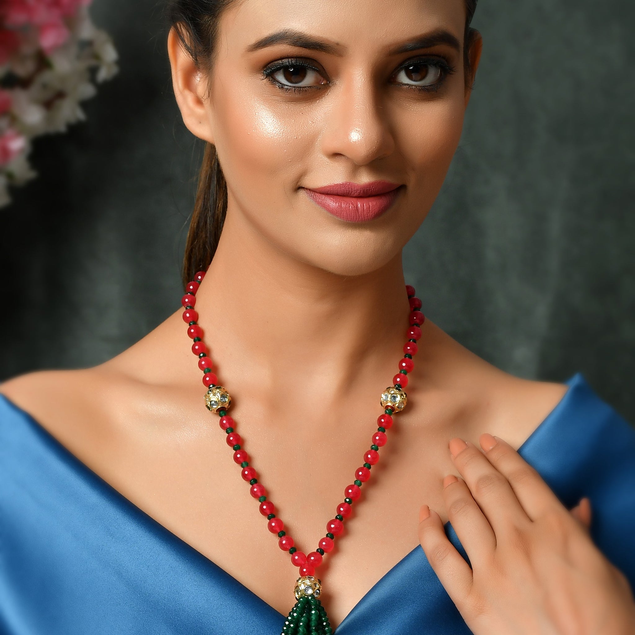 Dastoor Gold-Toned  Red Brass Gold-Plated Necklace