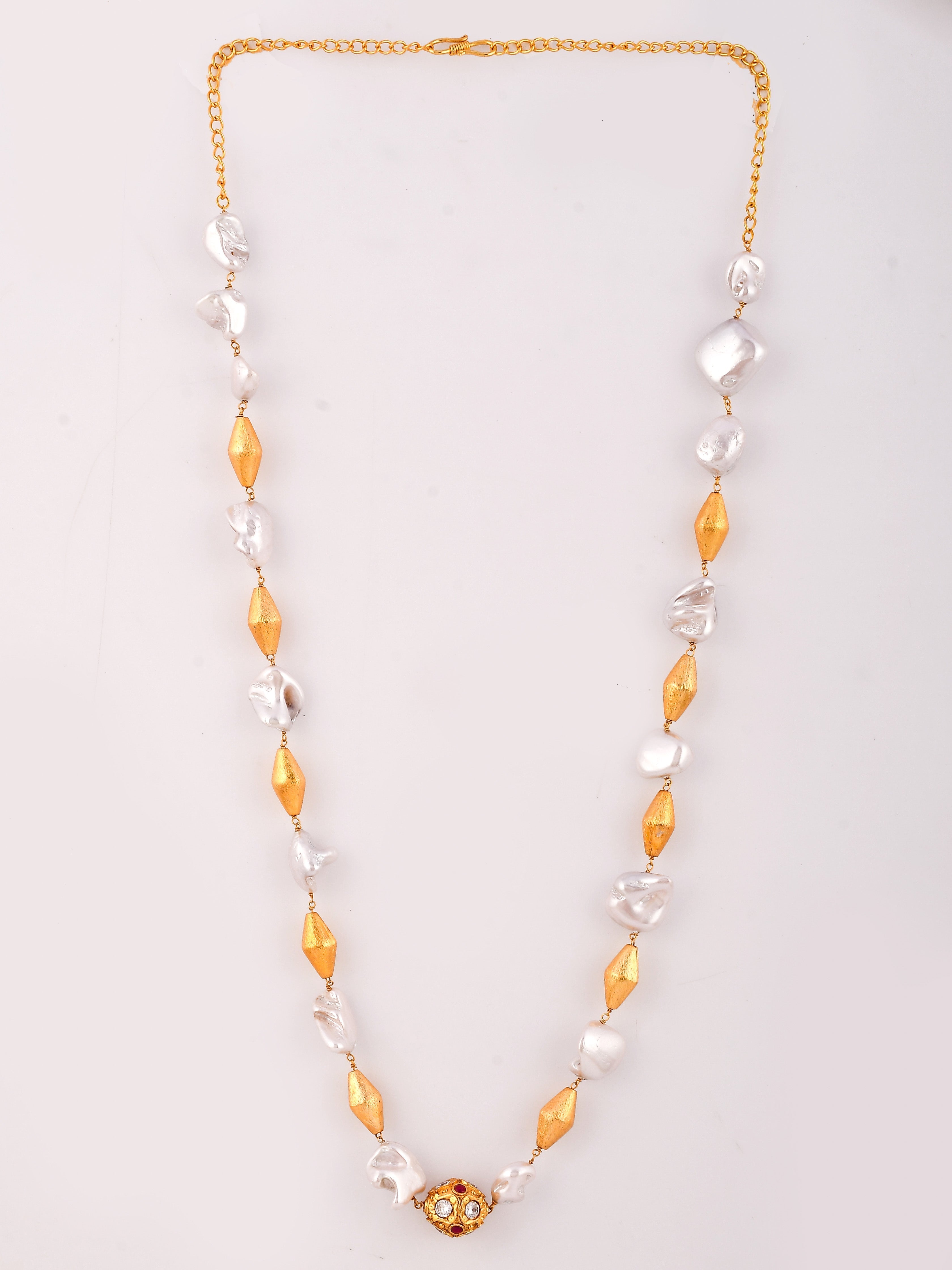 Dastoor Gold-Toned  White Brass Gold-Plated Necklace