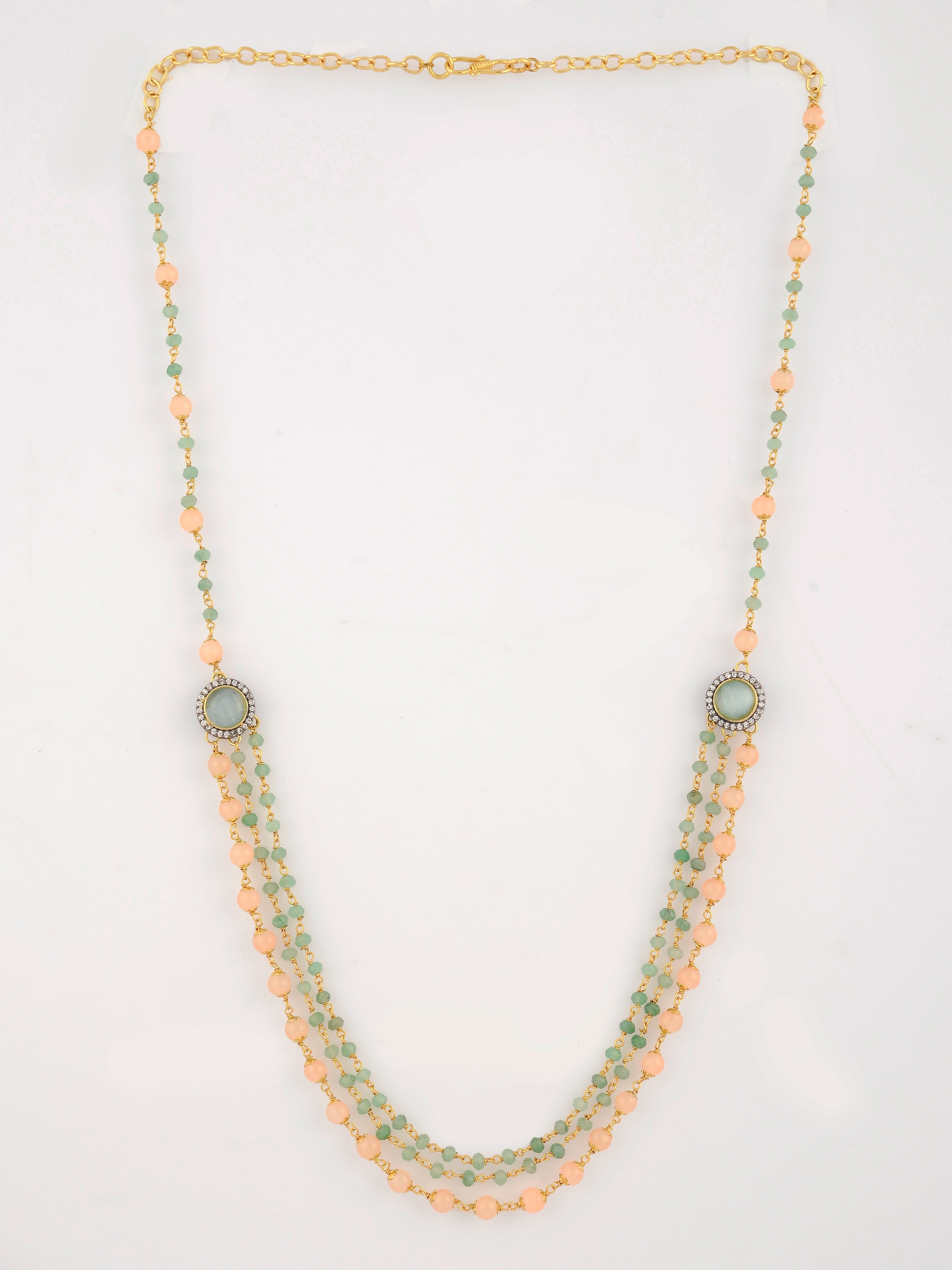 Dastoor Gold-Toned  Green Brass Gold-Plated Necklace