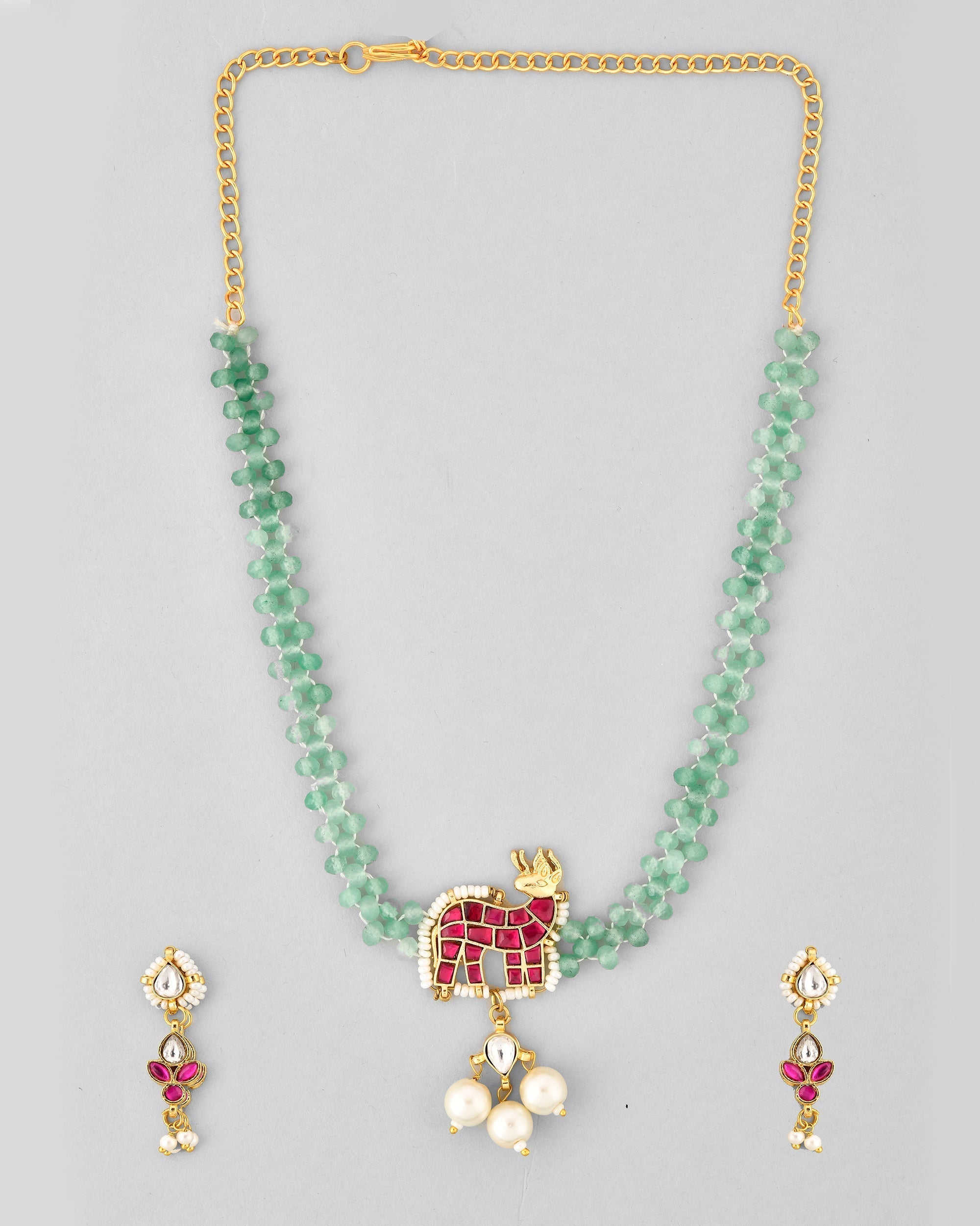 Jadau Pachhi kundan Choker Necklace set