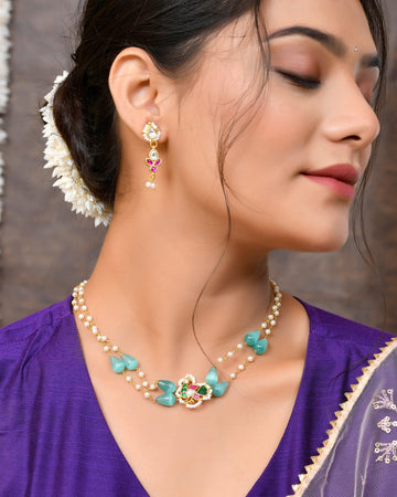 Jadau Pachhi kundan Choker Necklace set
