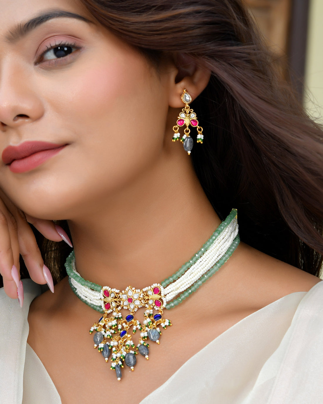 Heritage Pachhi Kundan Shine