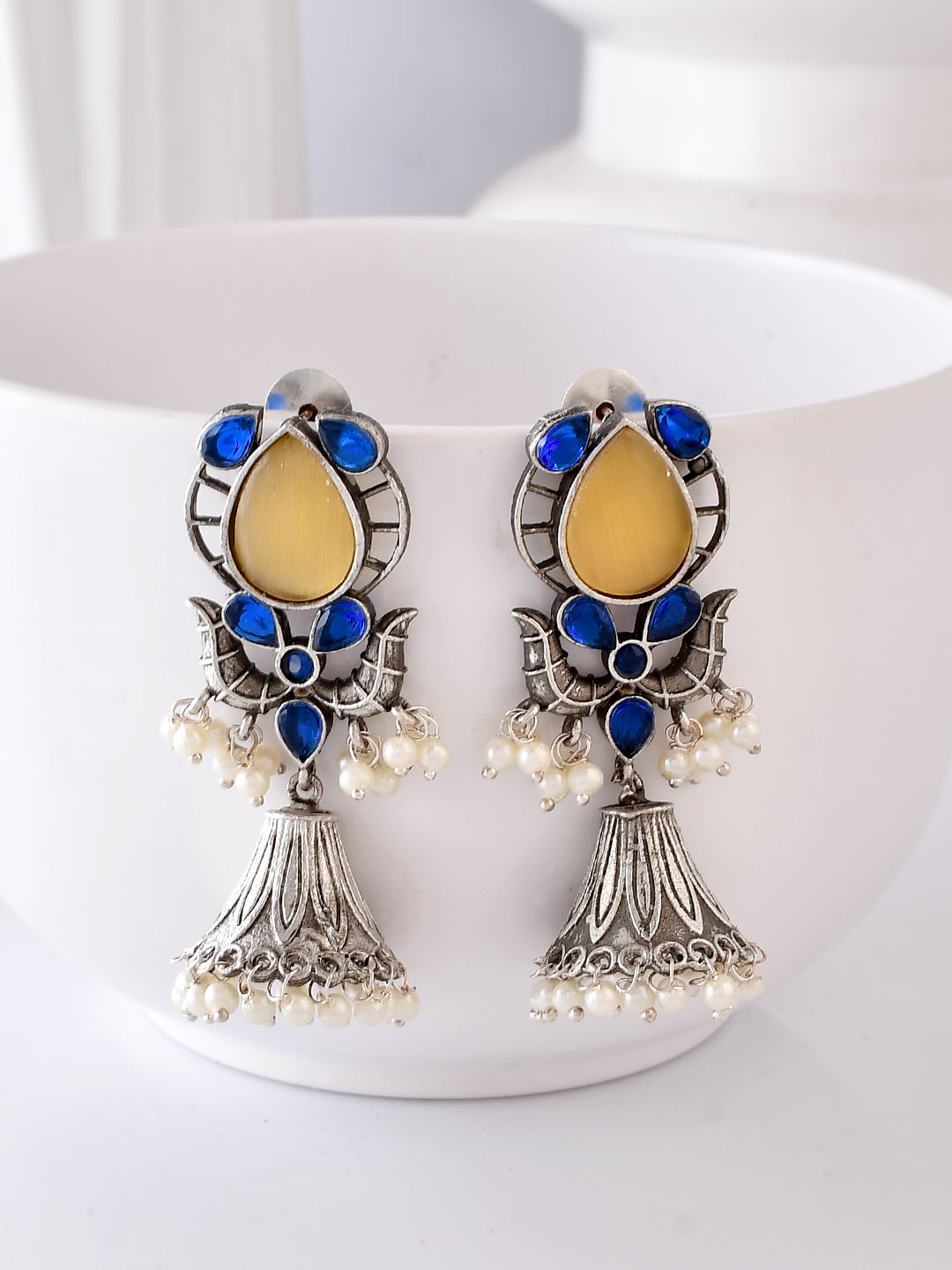 Lemonade Luster Oxidized Earring