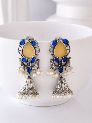 Lemonade Luster Oxidized Earring