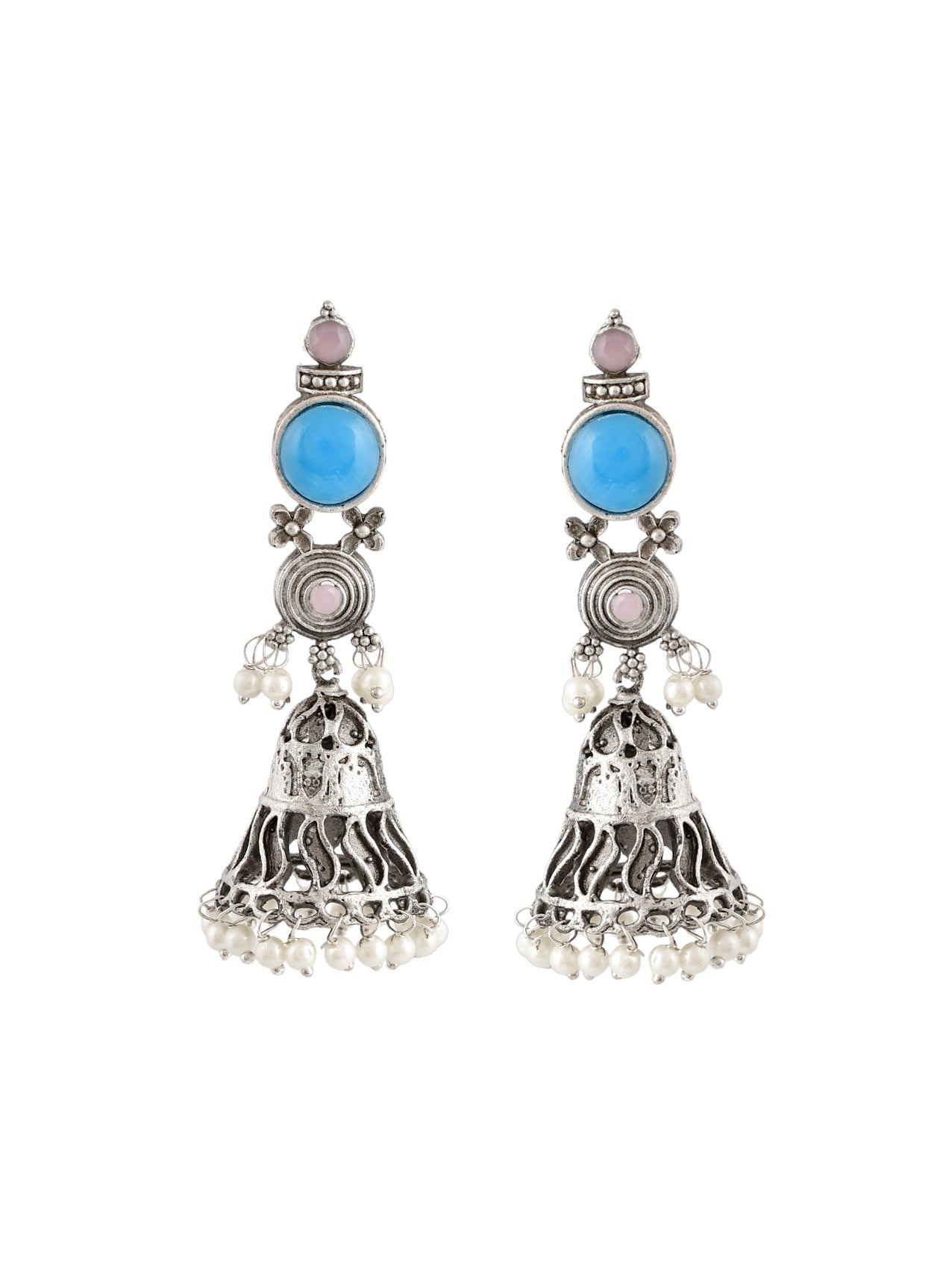 Indigo Echo Jhumki Earring