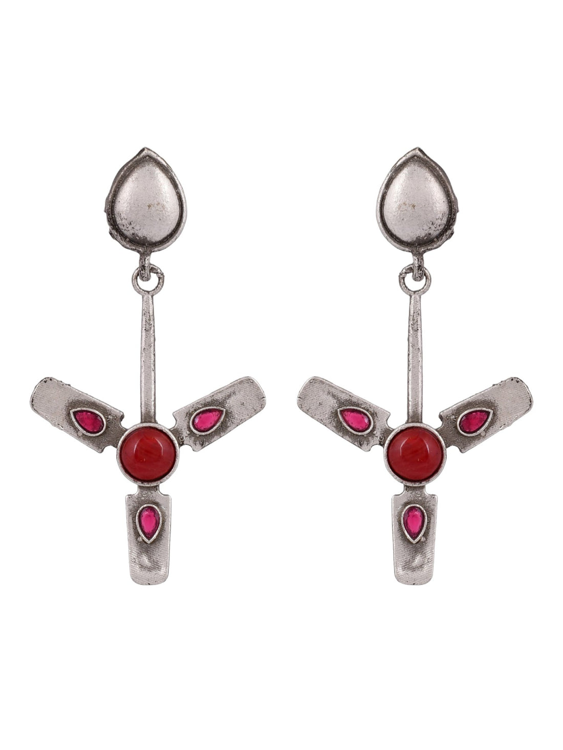 Ruby Radiance Fan Earring