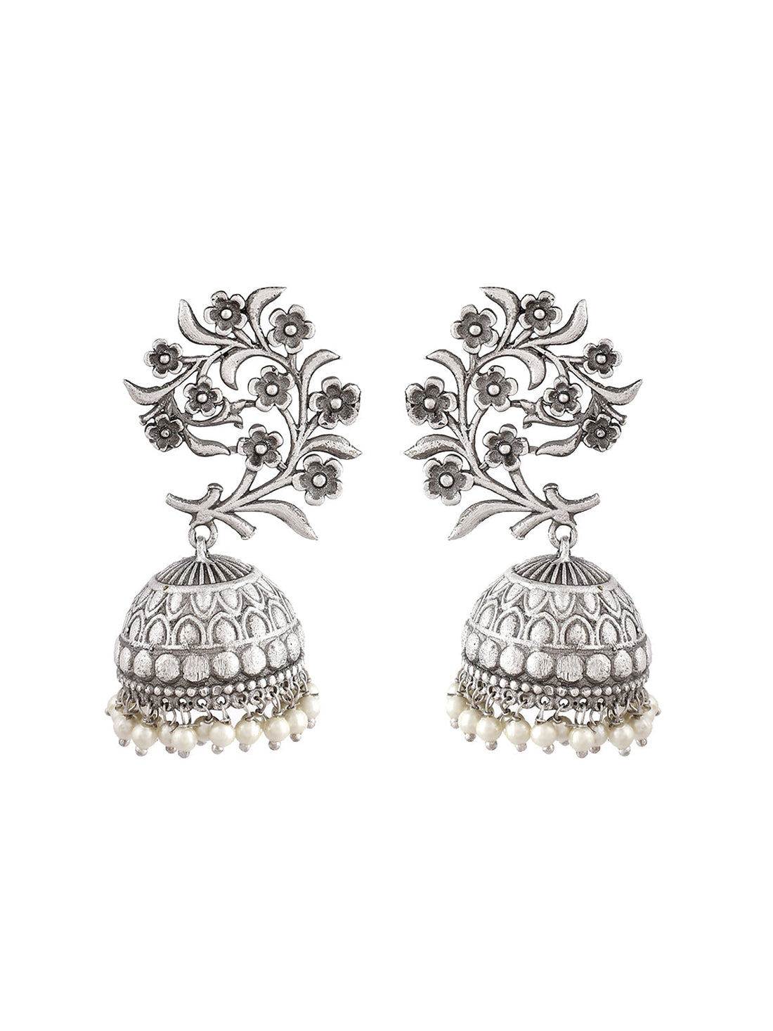 Silver Gleam Jhumkis