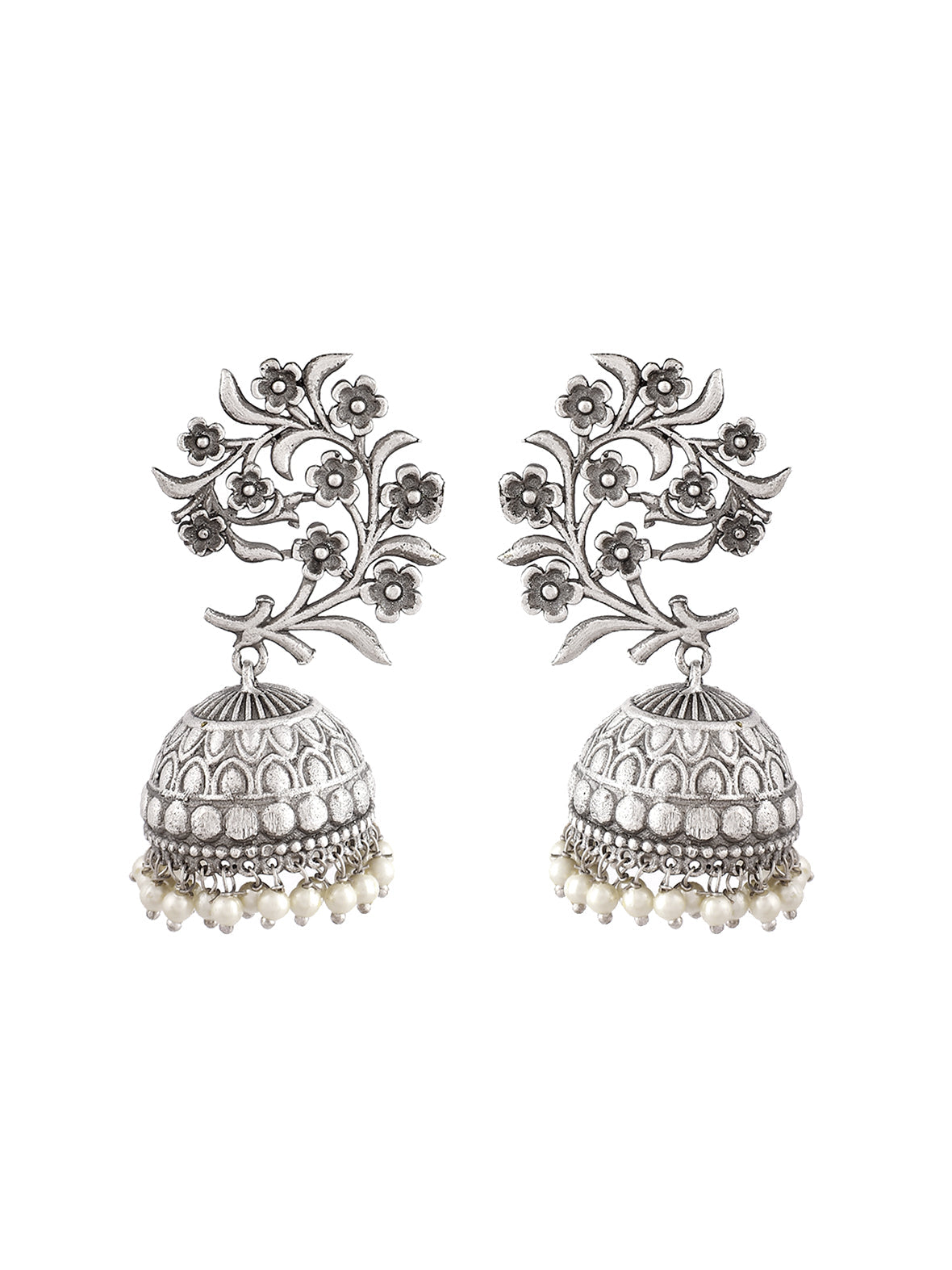 Silver Gleam Jhumkis