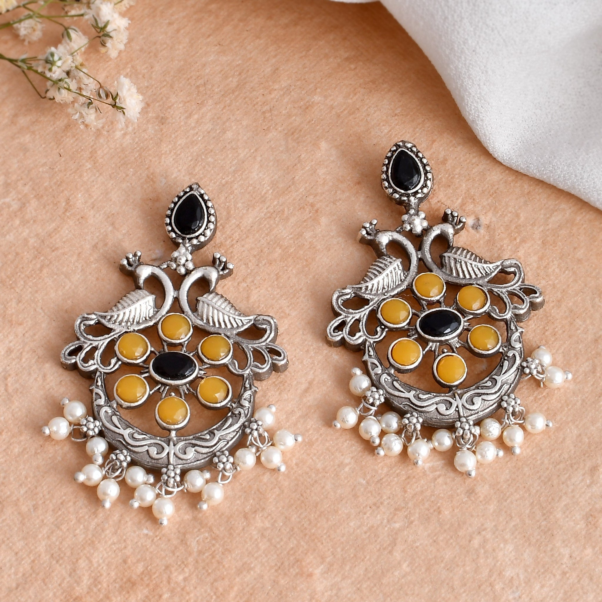 Yellow Glow Oxidize Earring
