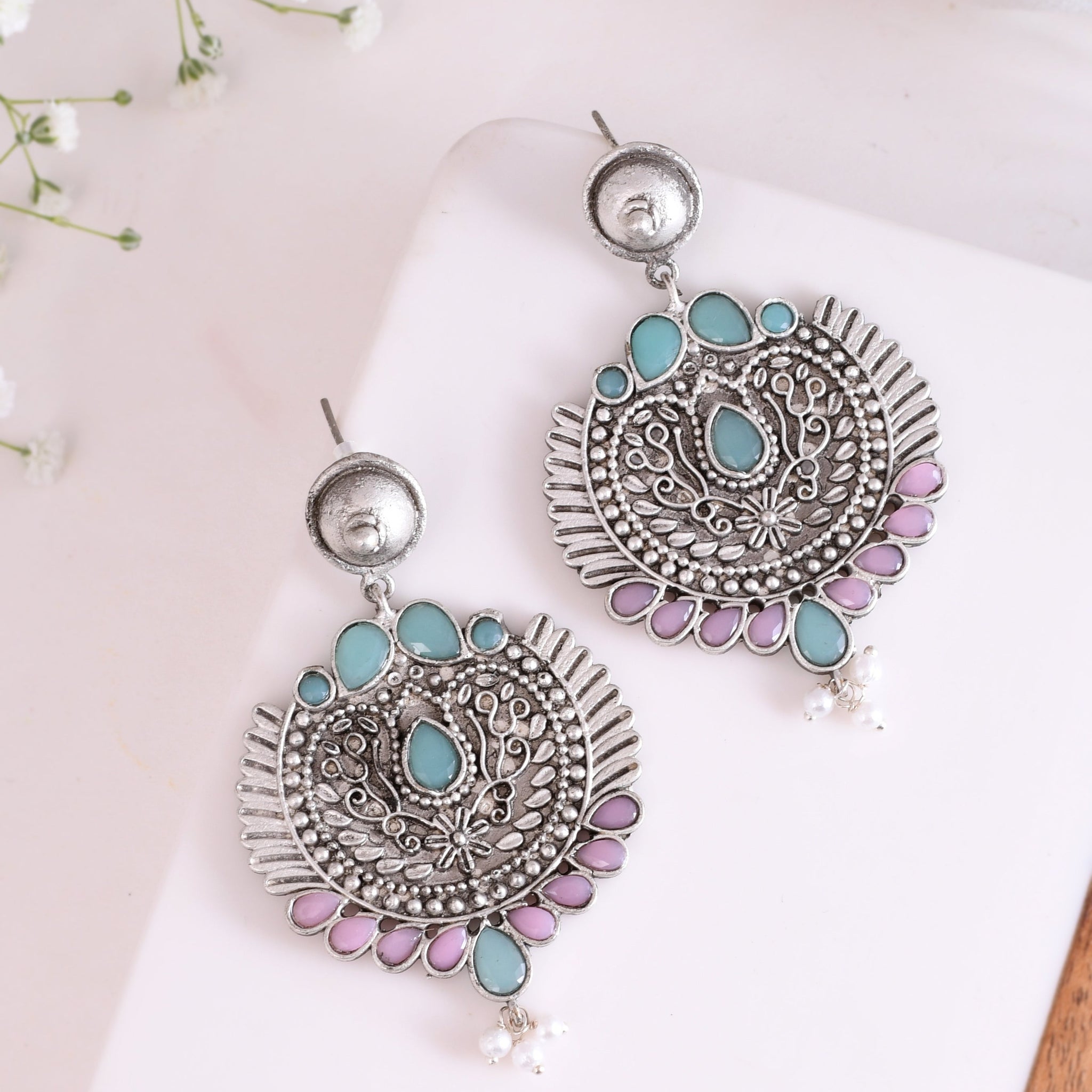 Seafoam Sparkle Studs