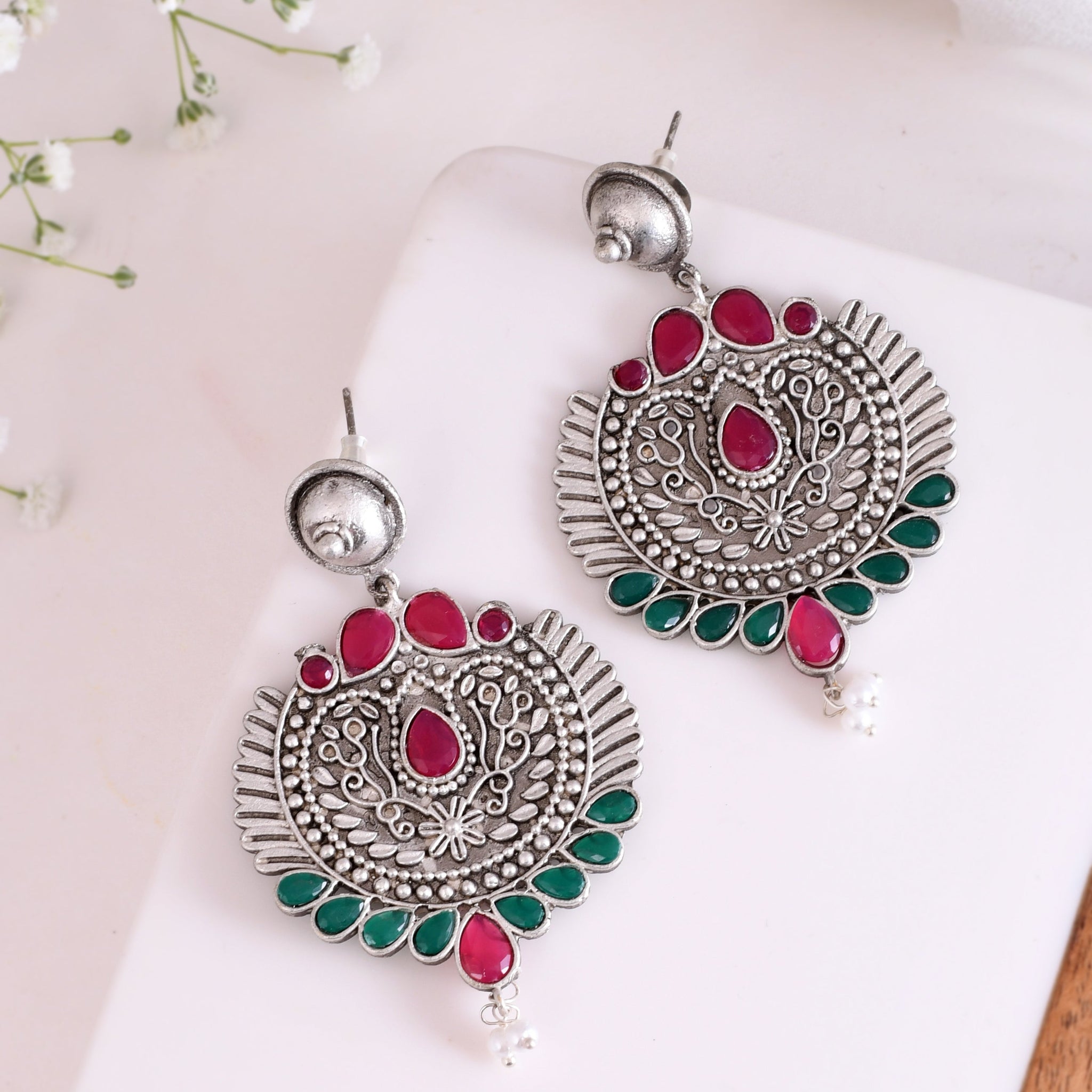 Ruby Flame Earrings