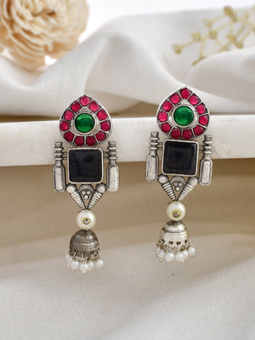 Ruby Radiance Square Earring