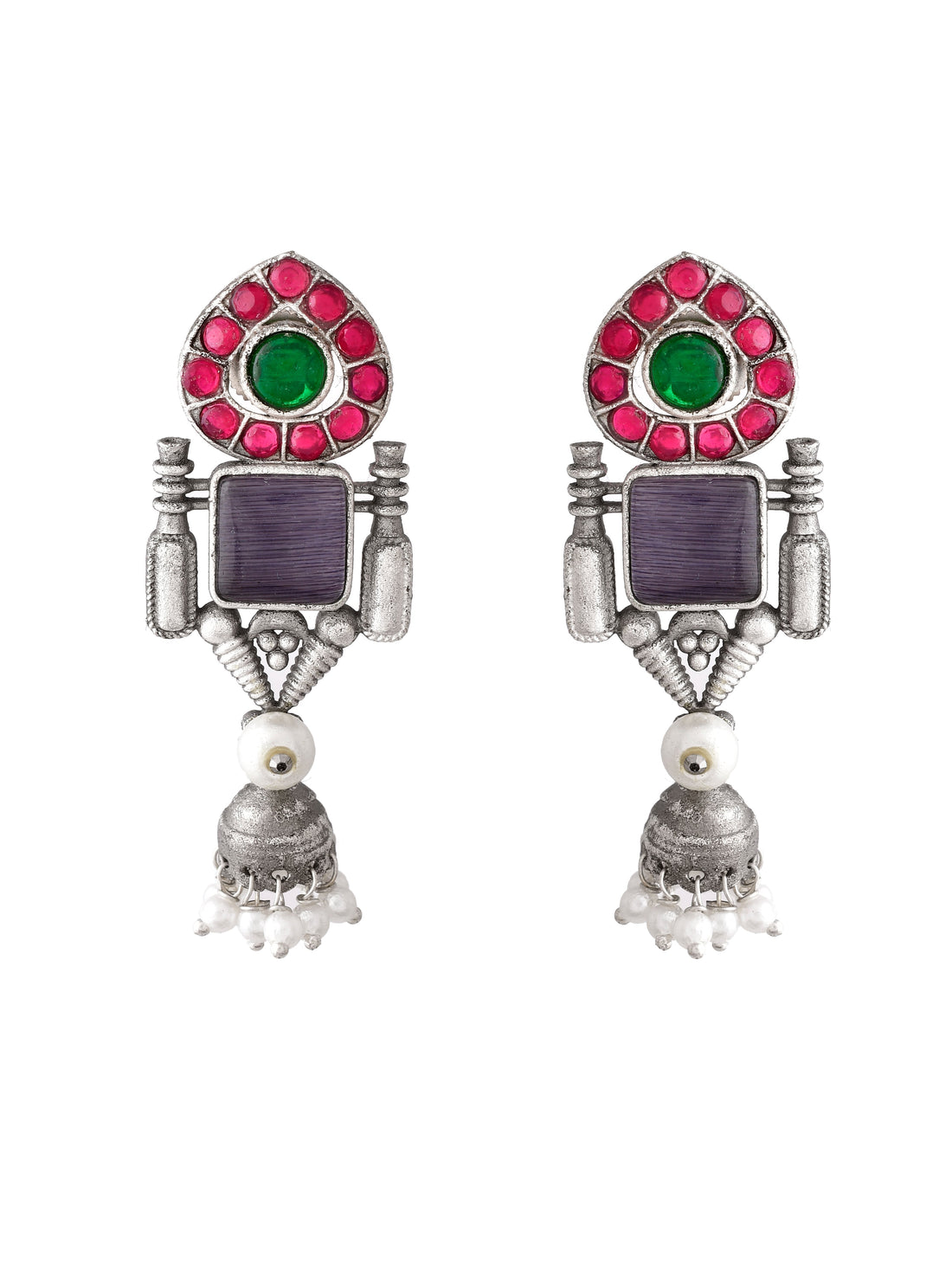 Ruby Radiance Square Earring