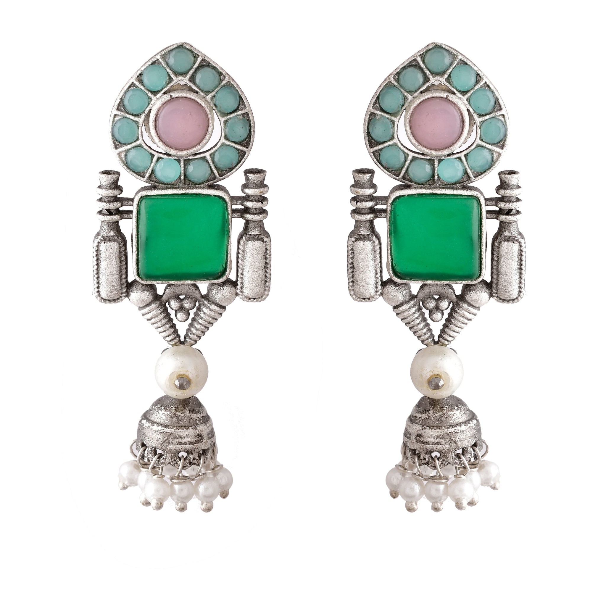 Mossy Majesty Square Earrings