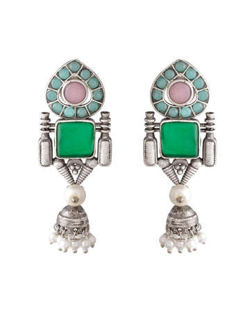 Mossy Majesty Square Earrings
