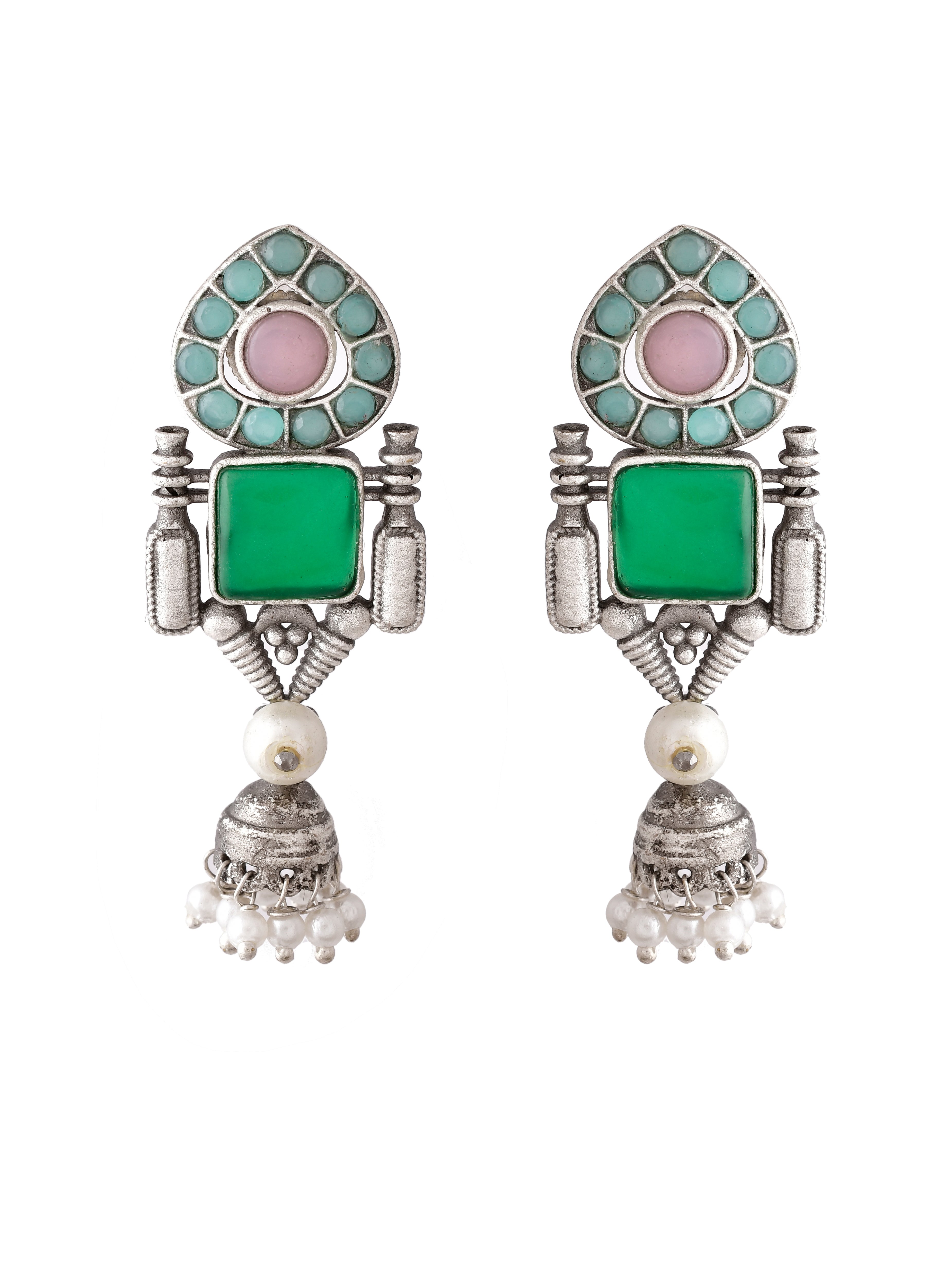 Mossy Majesty Square Earrings