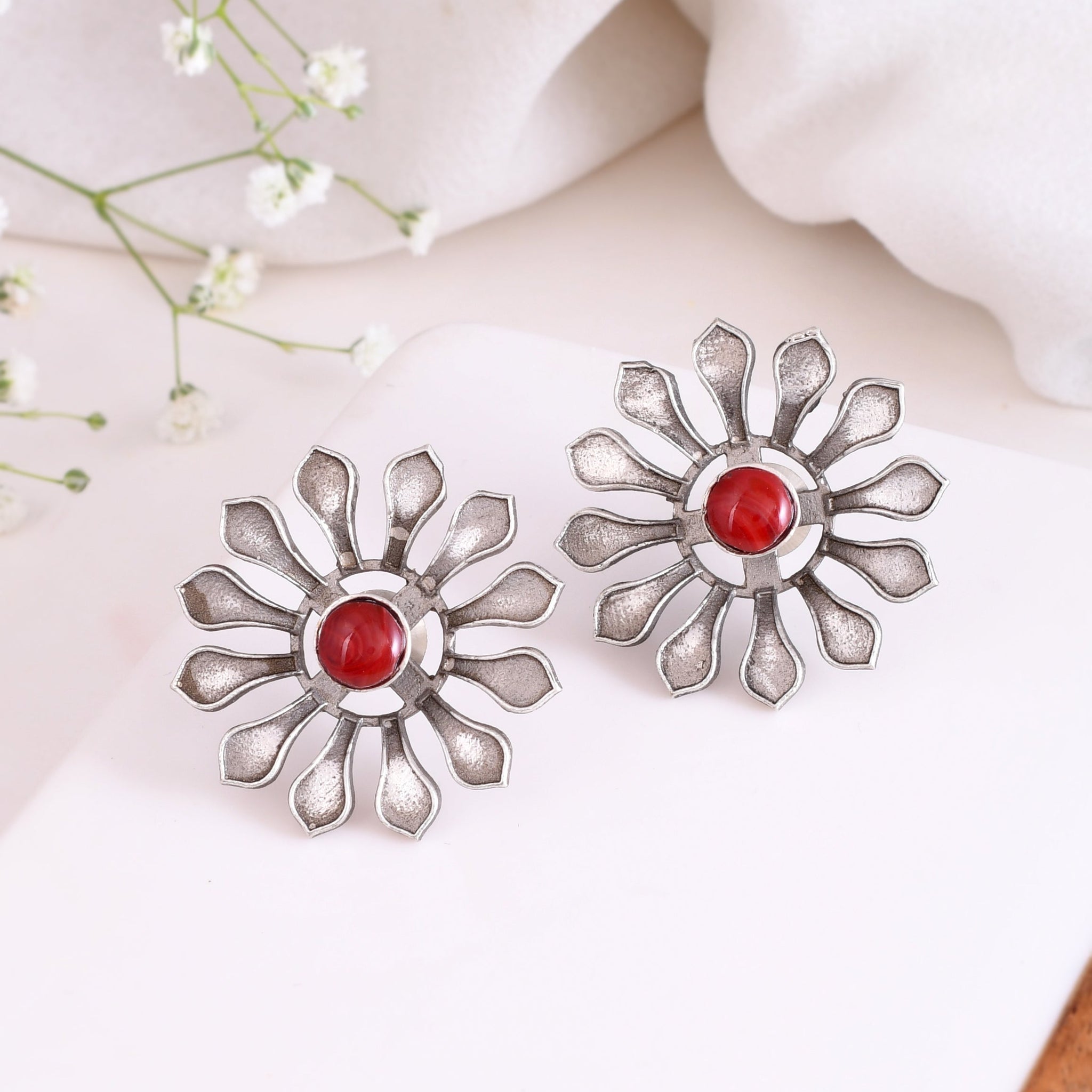 Red Rose Radiance Earring