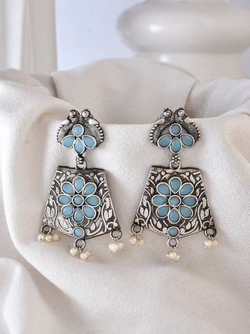 Silver Aqua Mist Earrings