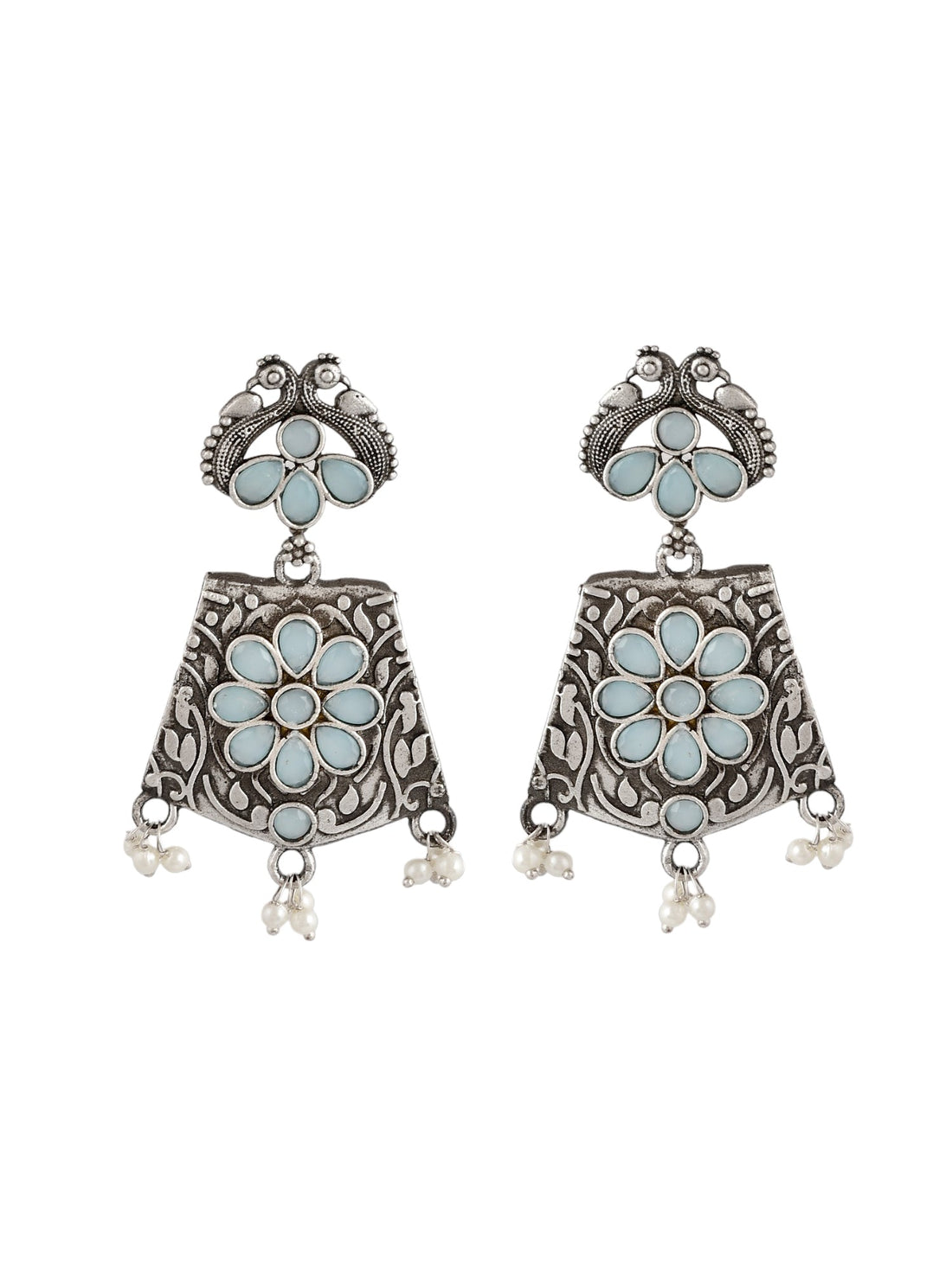 Silver Aqua Mist Earrings