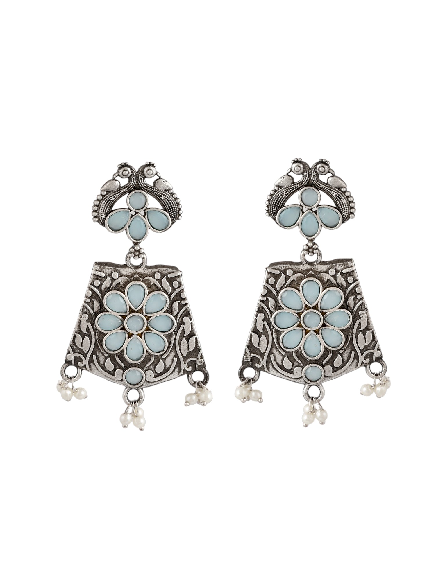Silver Aqua Mist Earrings