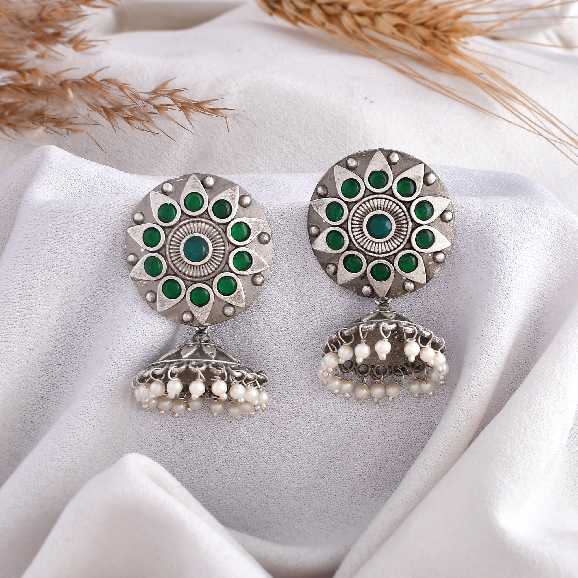 Green Galaxy Hoops