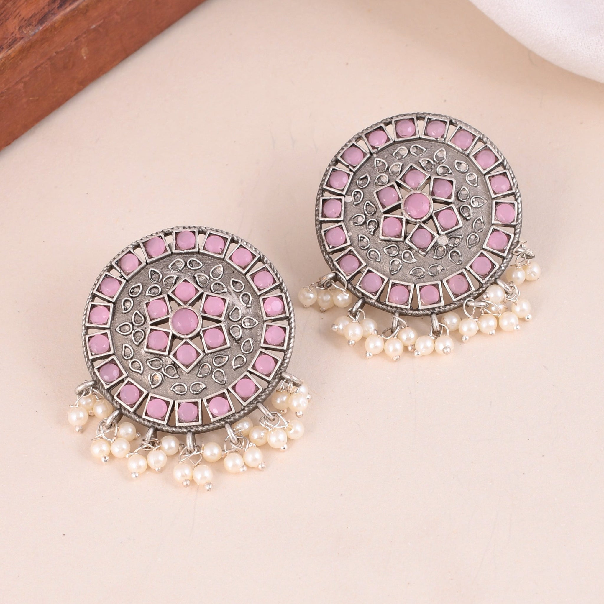 Pink Aura Circles Earring