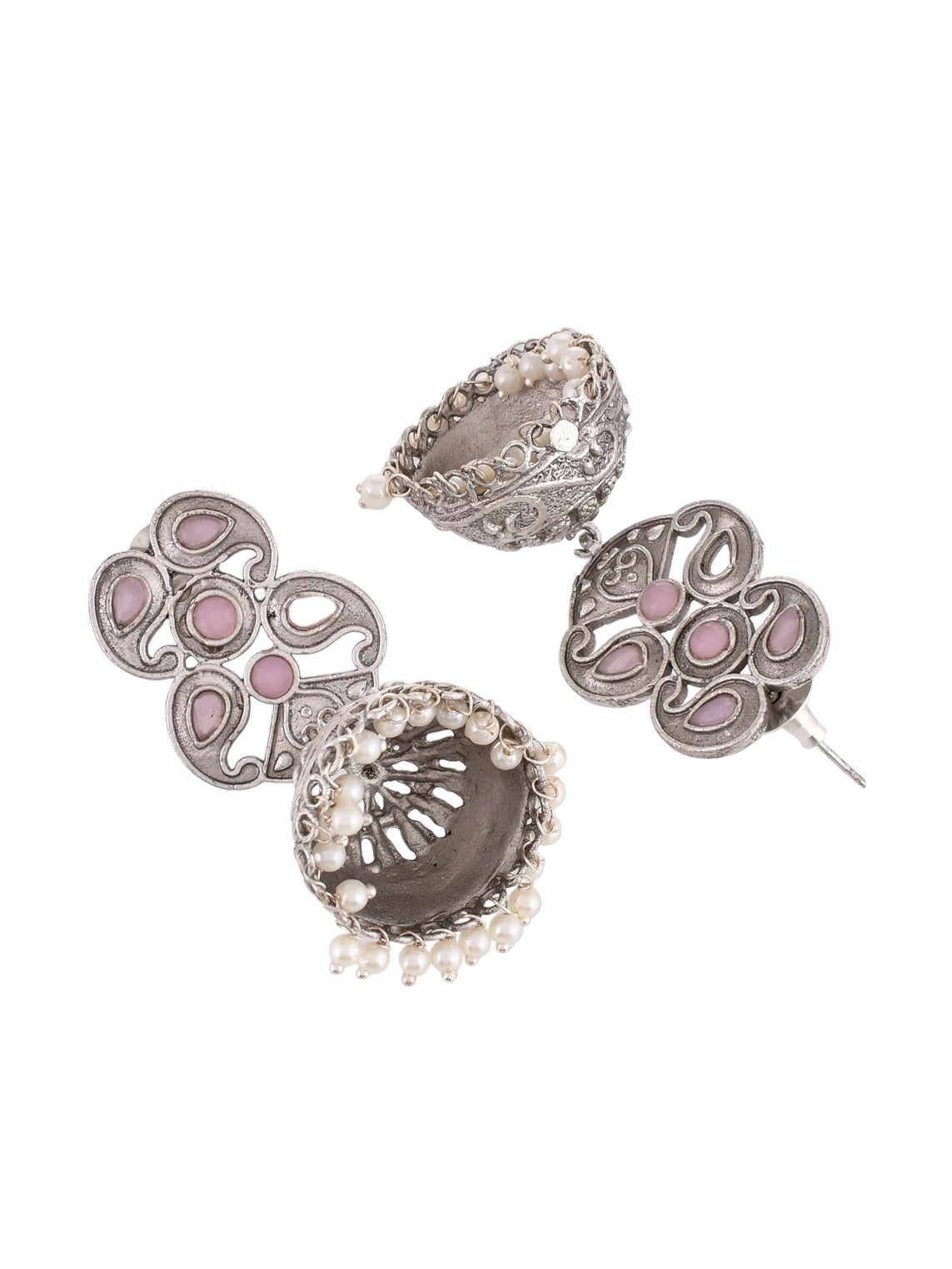 Pink Pearl Jhumki